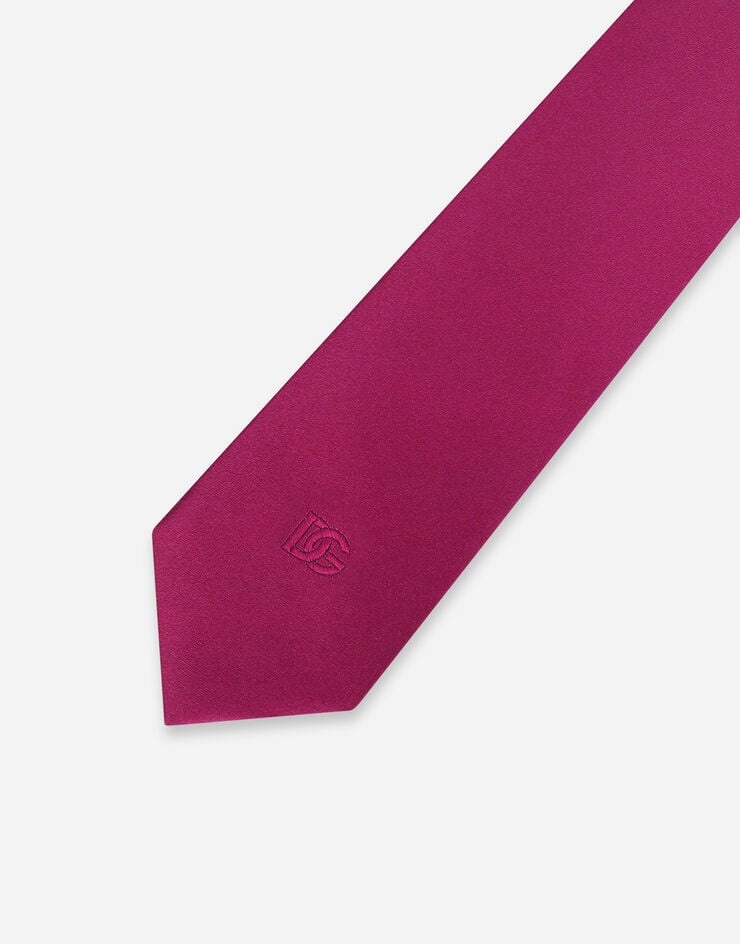 6-cm silk blade tie with DG logo embroidery - 3