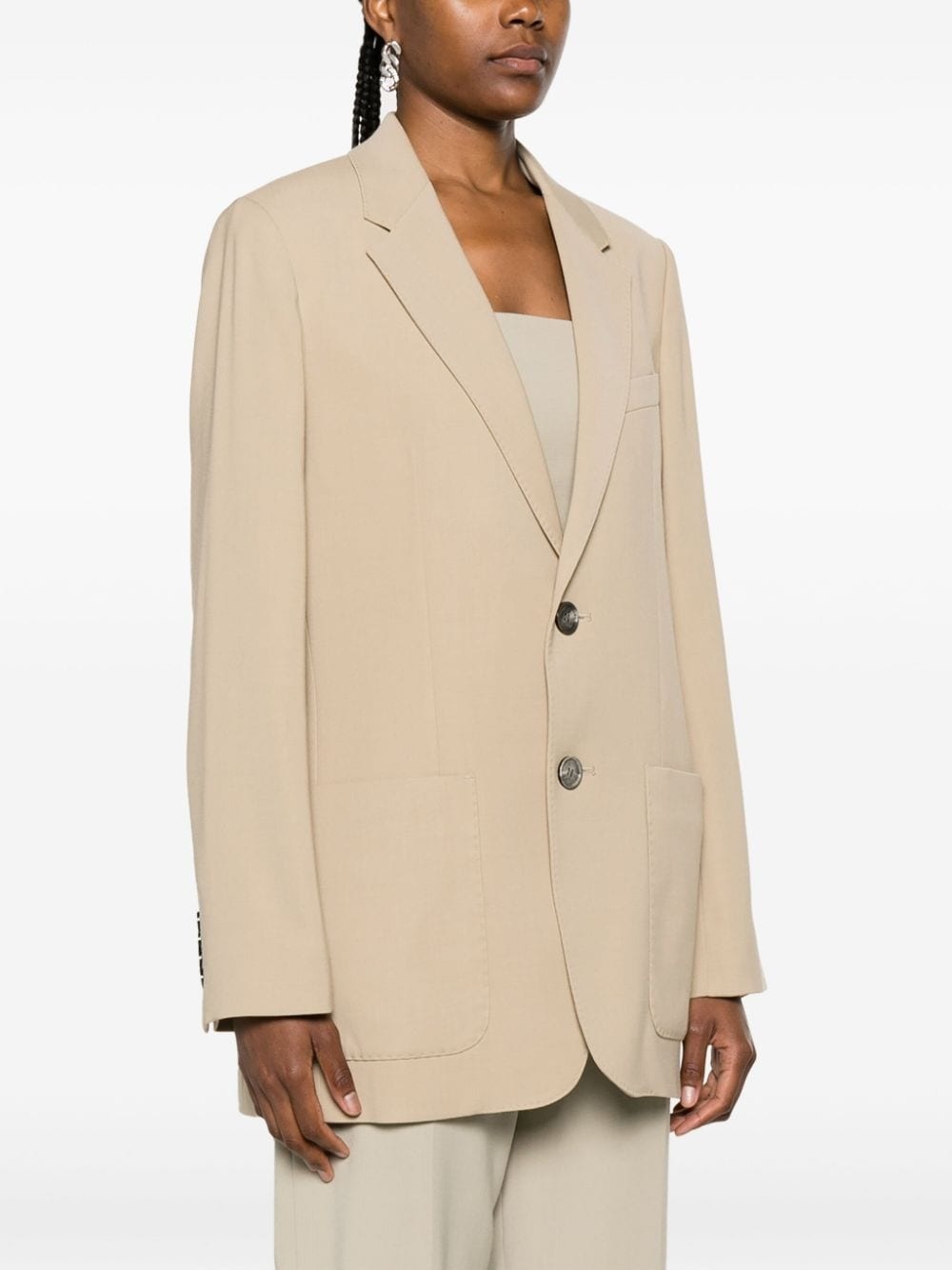 notched-lapel single-breasted blazer - 3