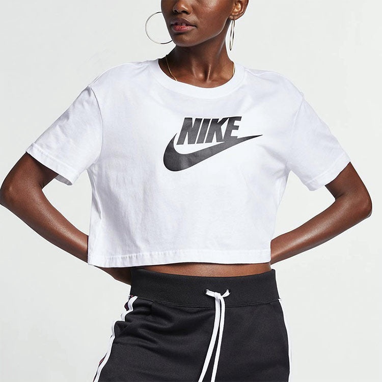 (WMNS) Nike Sportswear Essential Short Casual Crew Neck Short Sleeve T-Shirt White BV6176-100 - 3