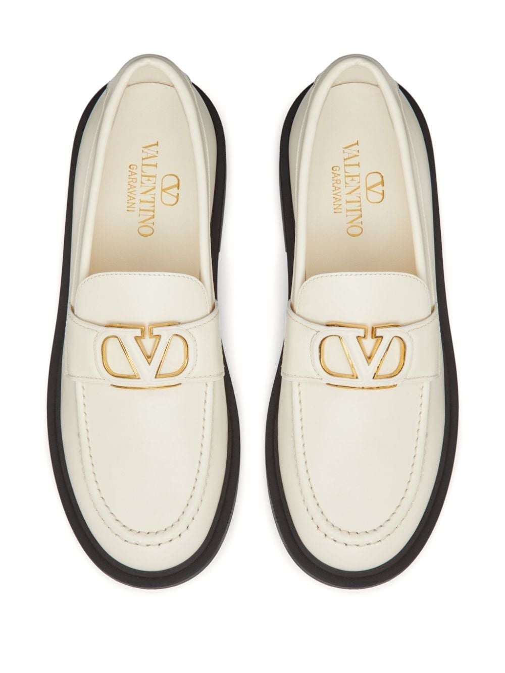 VLogo Signature leather loafers - 4