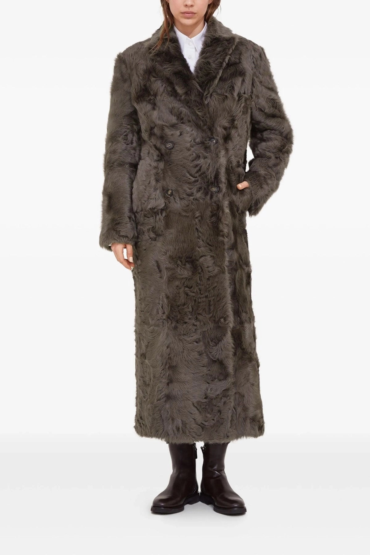 Brunello Cucinelli Women Wavy Shearling Coat - 2