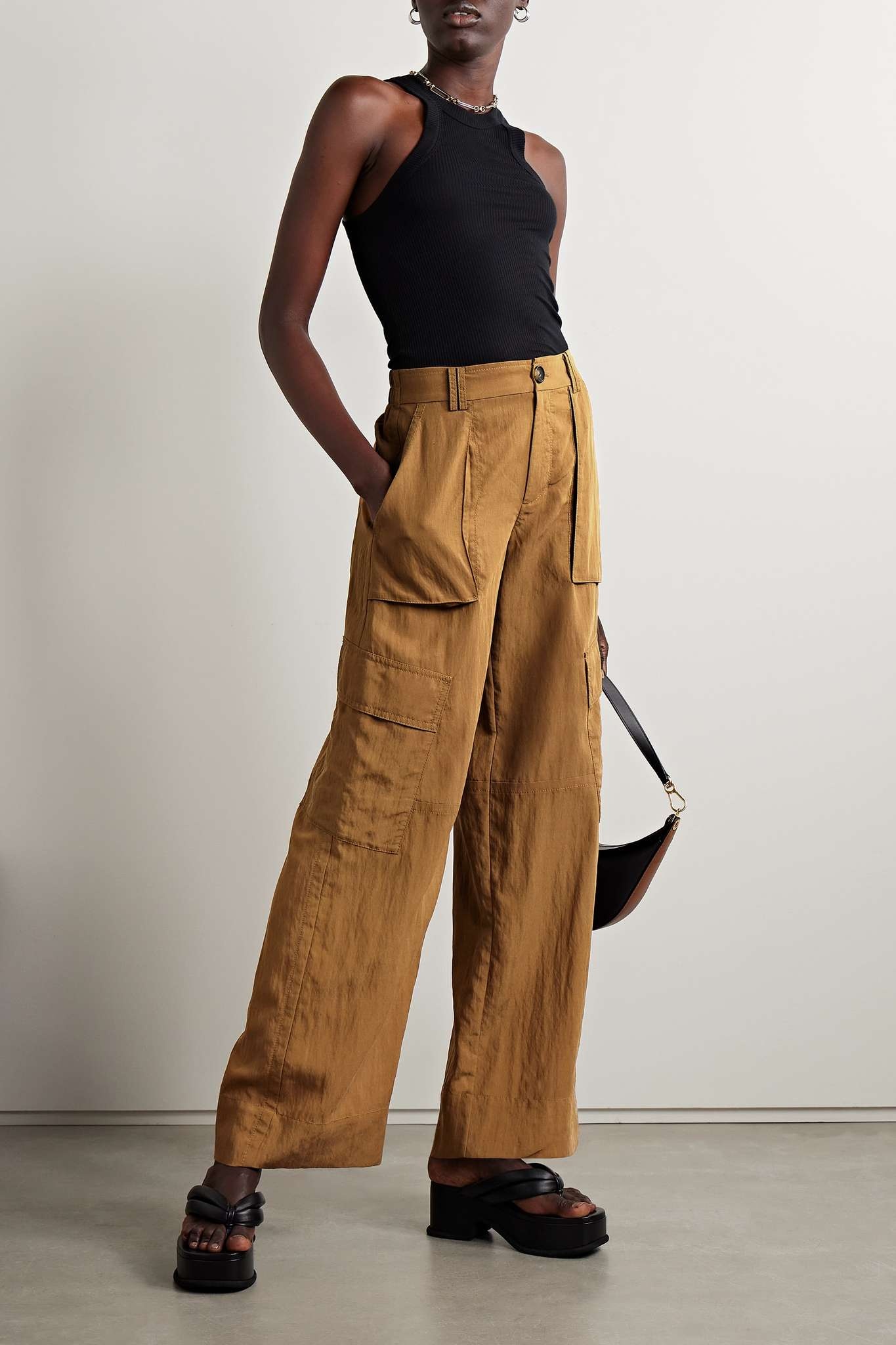 TENCEL Lyocell wide-leg cargo pants - 2