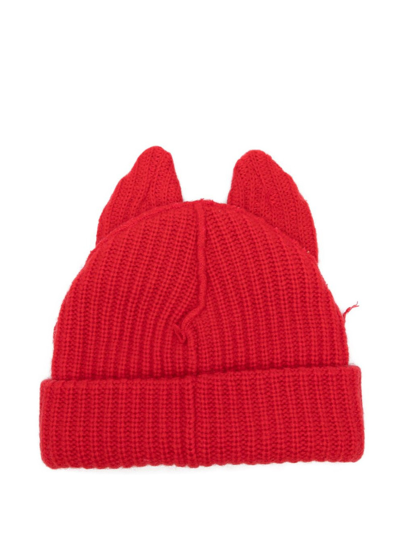 CHARLES JEFFREY LOVERBOY Artisanal Supersized Fox beanie hat outlook
