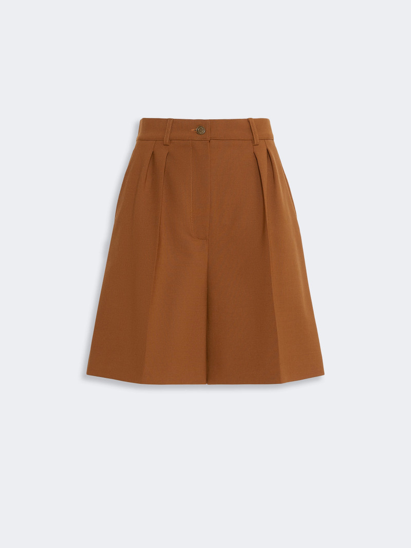 SAUNA Double woollen cloth Bermuda shorts - TOBACCO 1