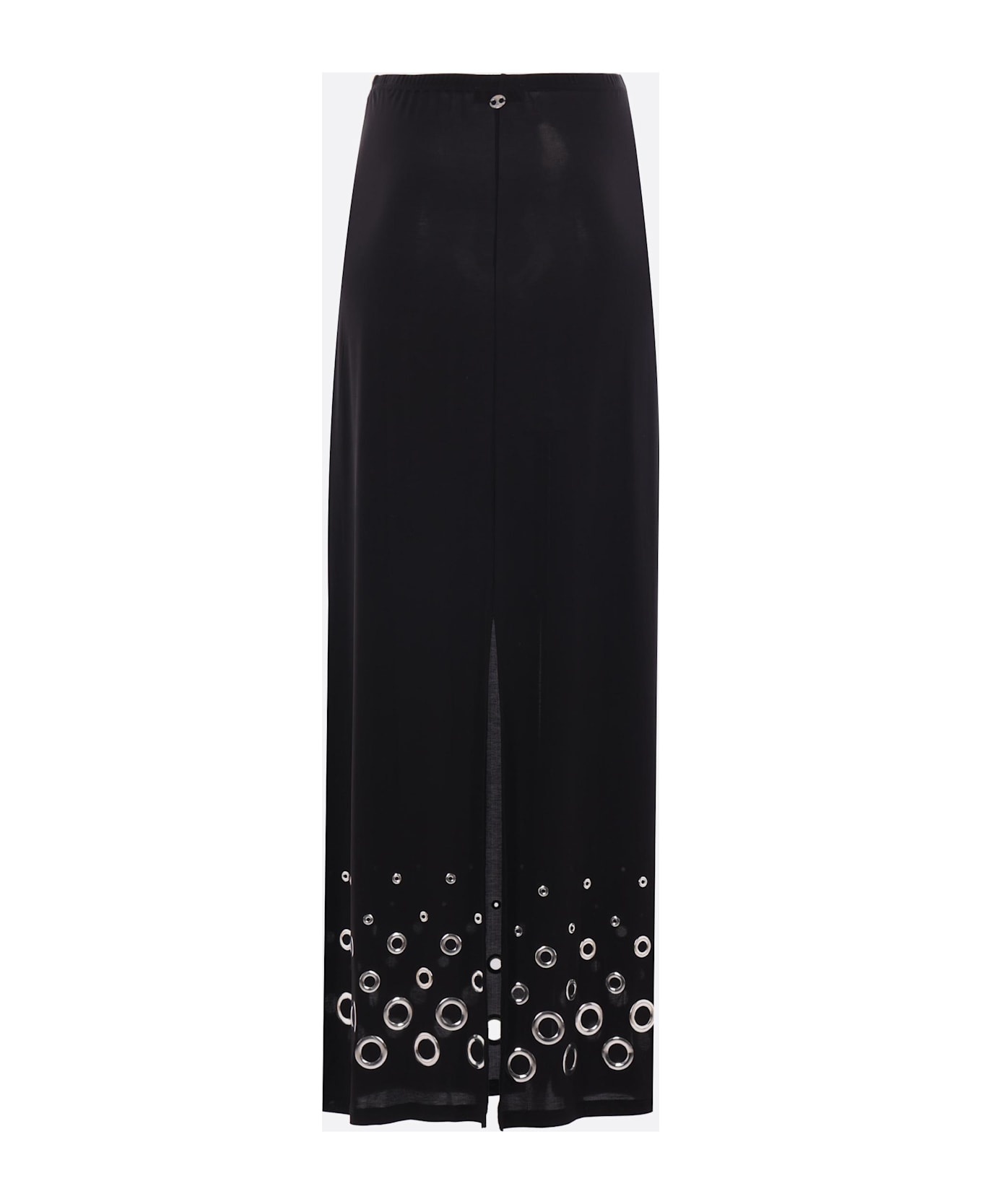 Jersey Long Skirt With Eyelets - 2