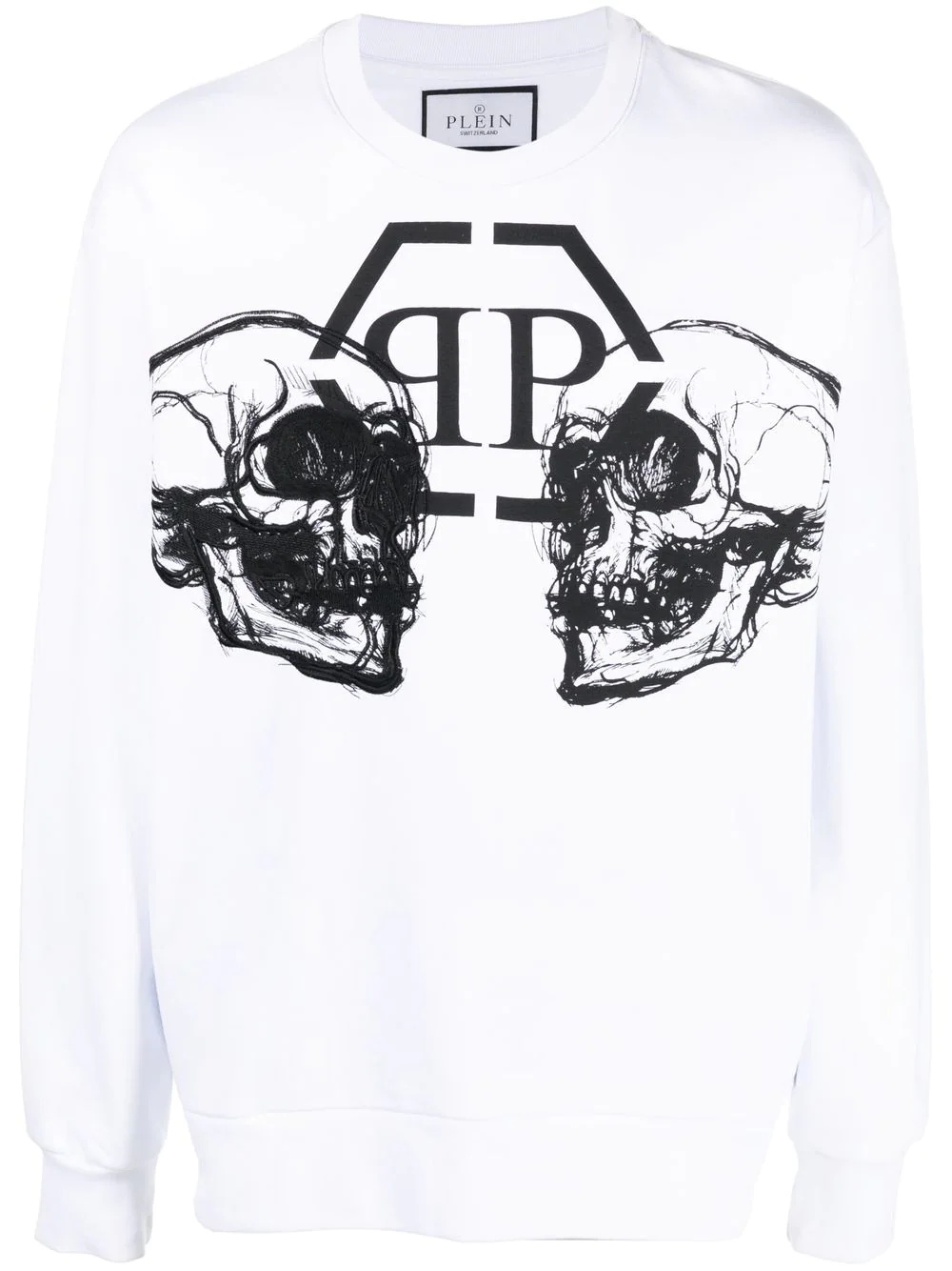 skull-print cotton sweatshirt - 1