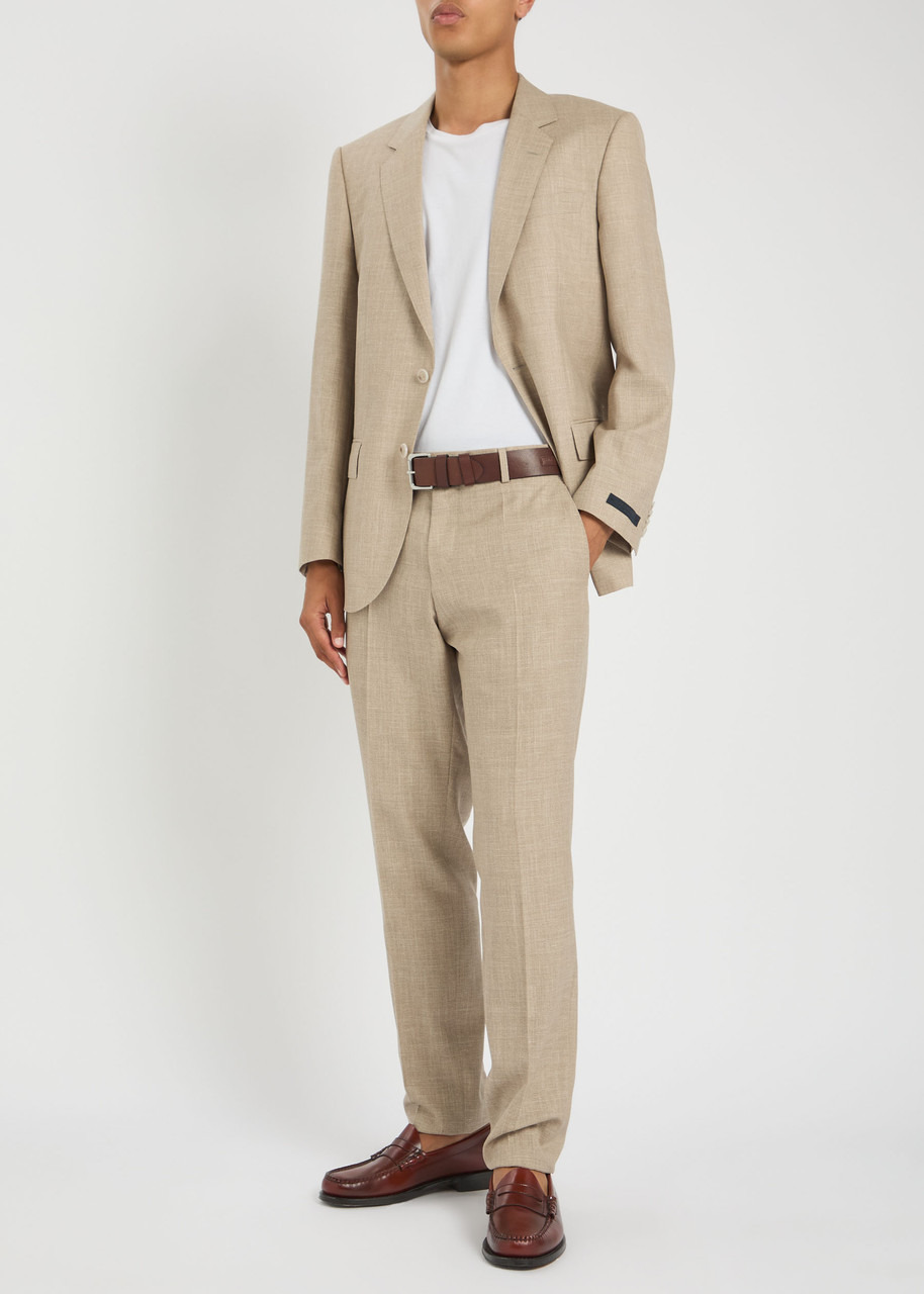Boss X David Beckham Melange Wool-blend Suit - 4
