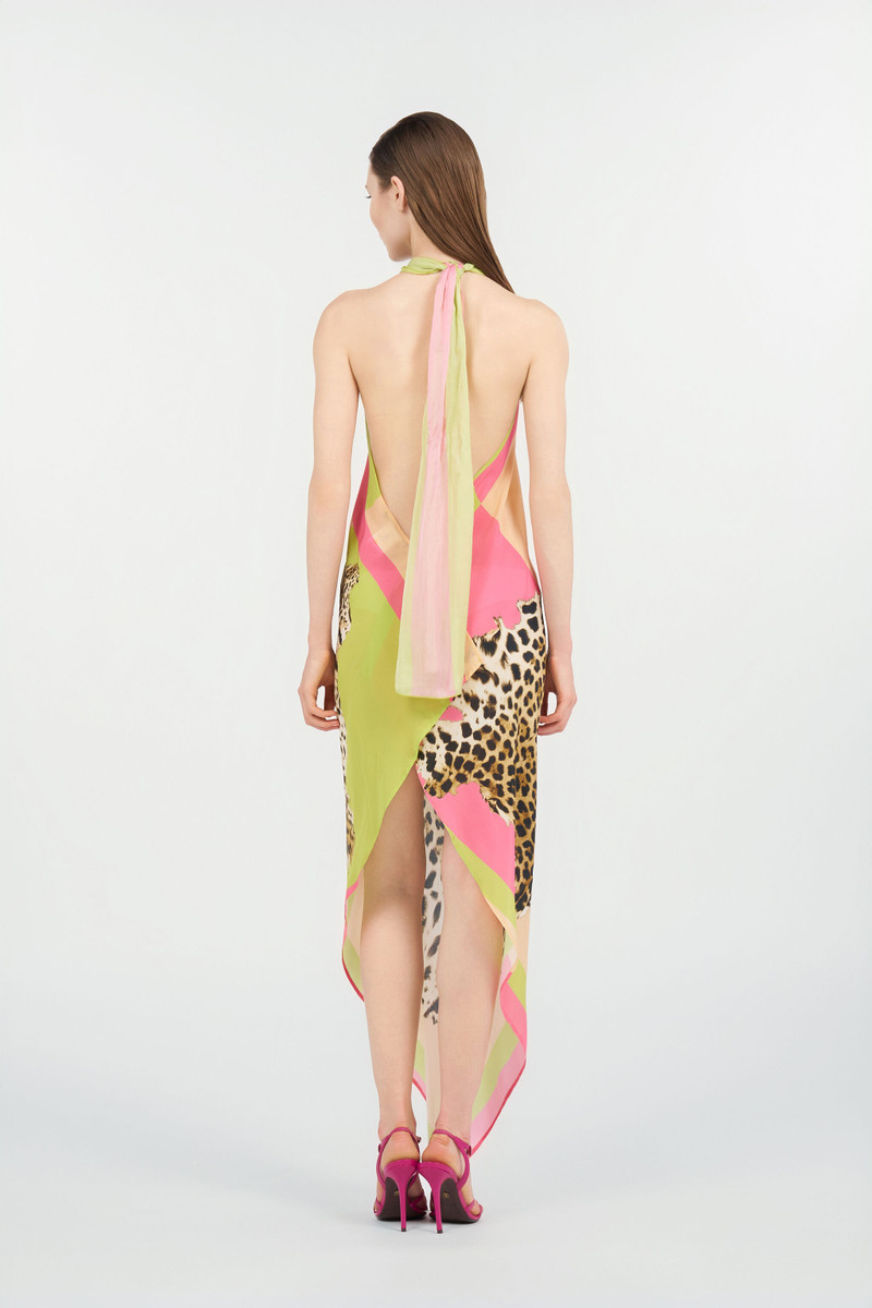 Cavalli Pop Print Silk Midi Dress 4