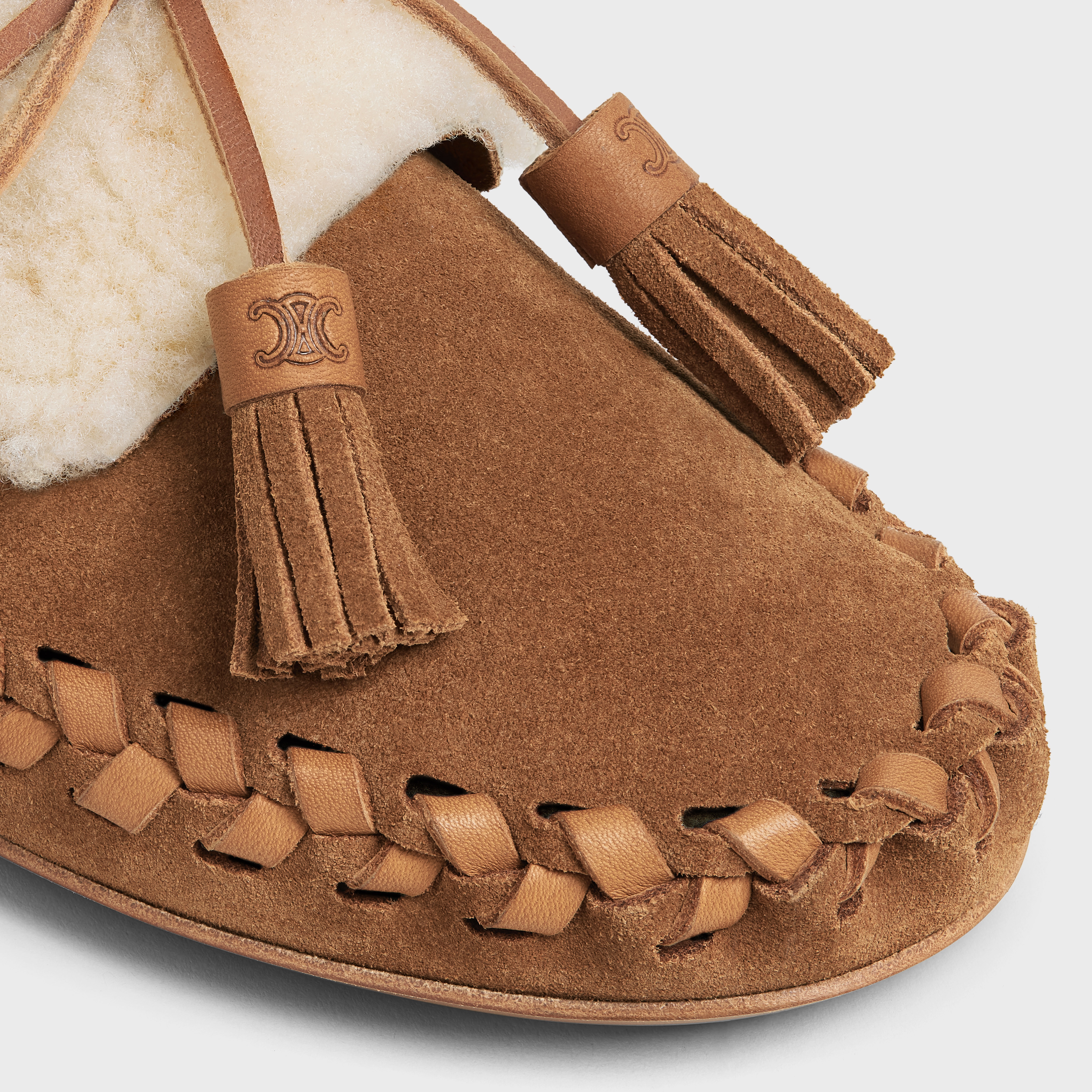 CELINE Marlou slip-on in Suede calfskin and shearling - 4