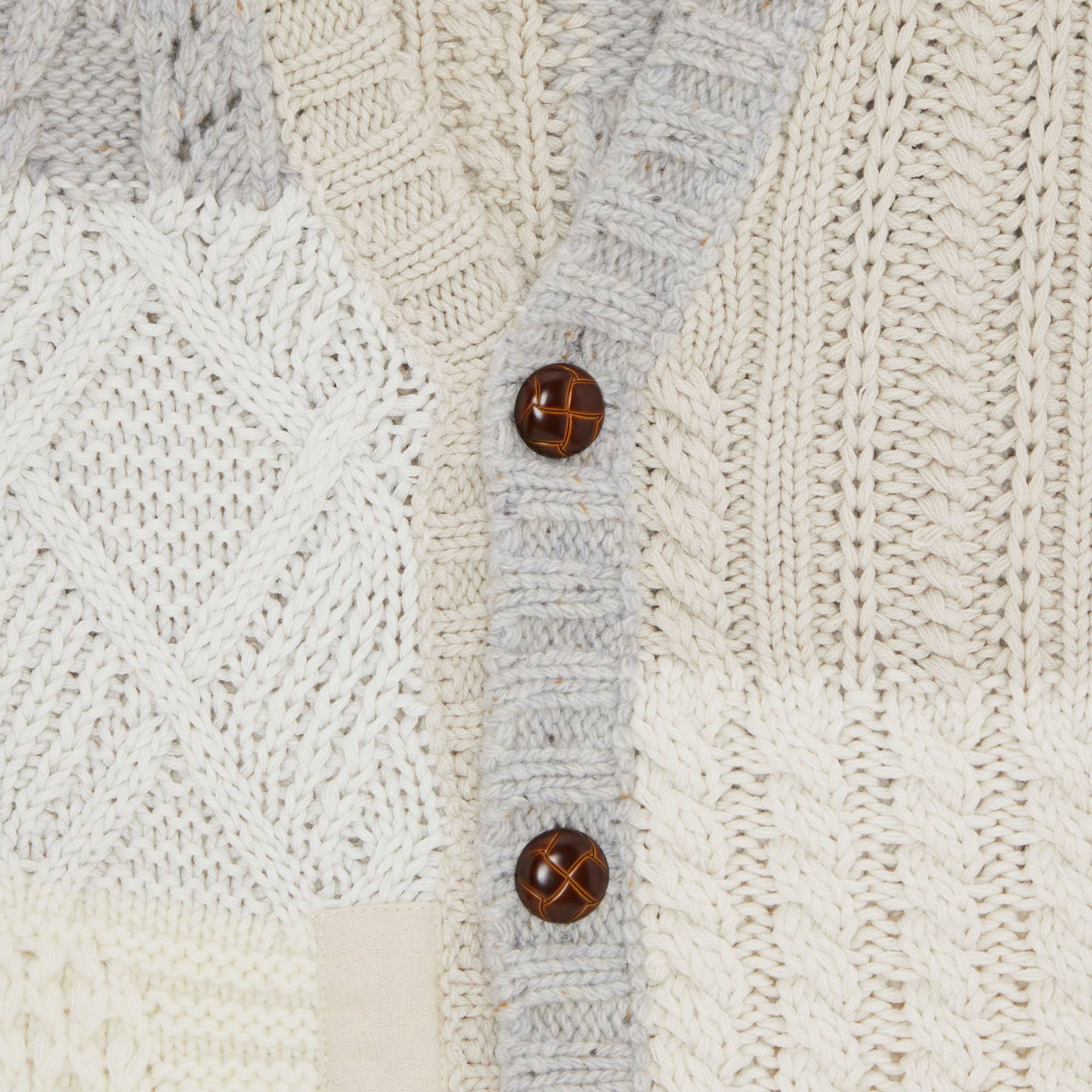 Supreme Supreme Patchwork Cable Knit Cardigan 'Ivory' | REVERSIBLE