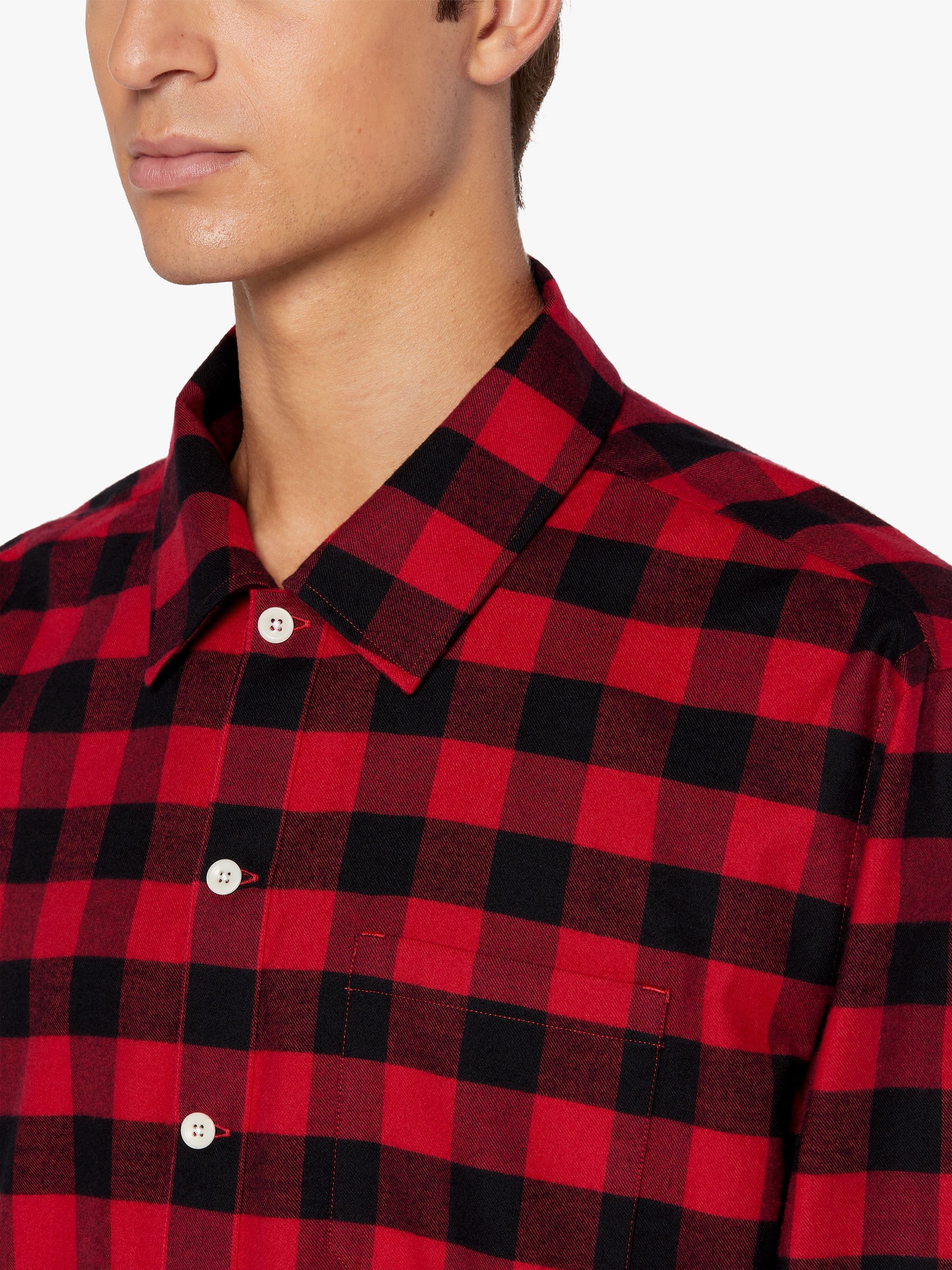 MILITARY RED & BLACK COTTON SHIRT | GSM-201 - 5