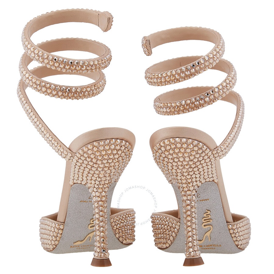 Rene Caovilla Cleo Gold Pump With Crystals - 4