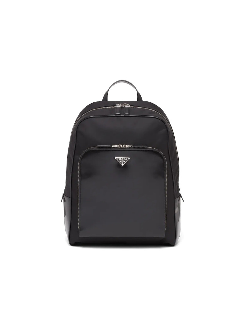 Re-Nylon and leather backpack 1
