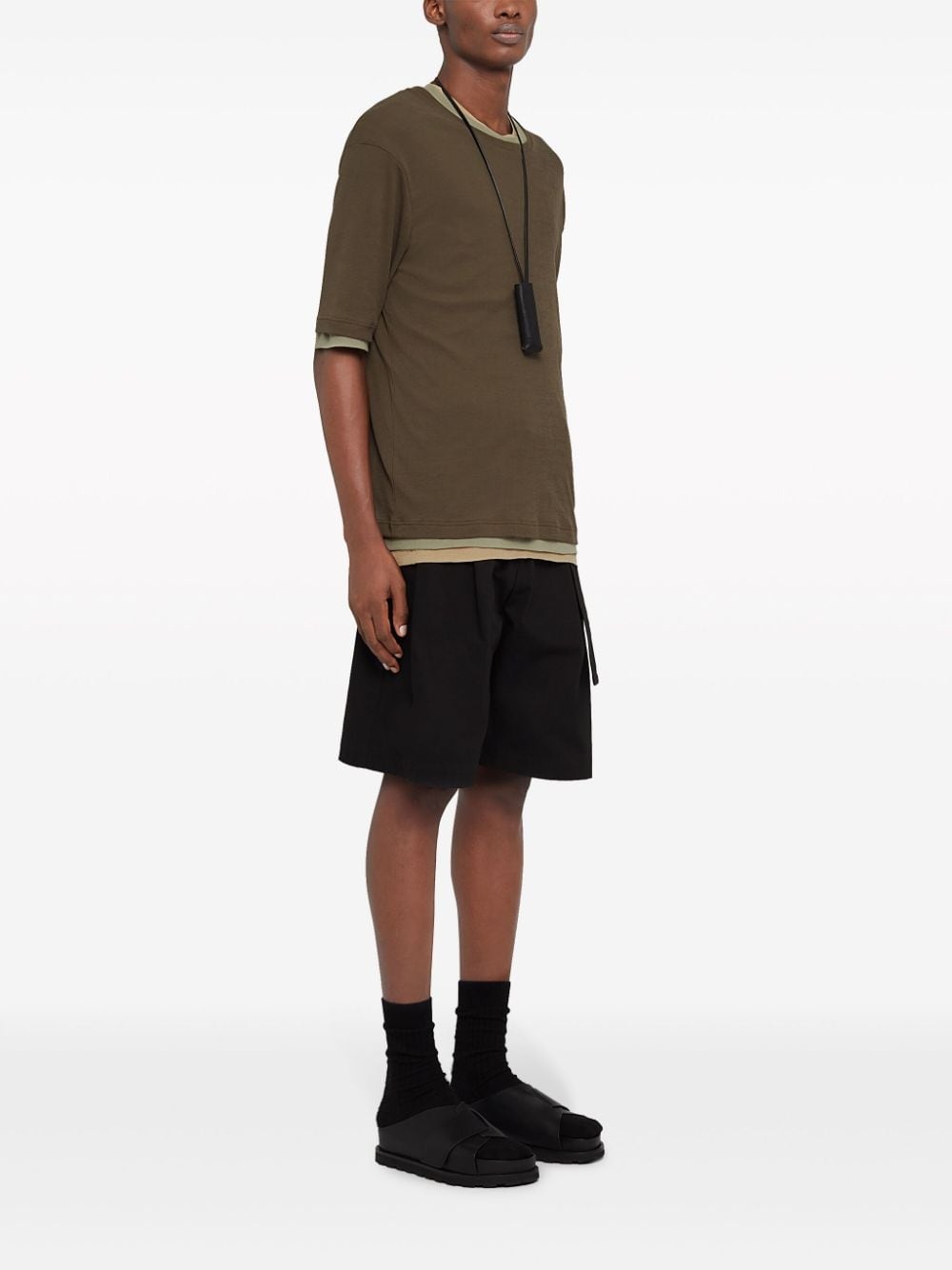 layered cotton T-shirt - 3