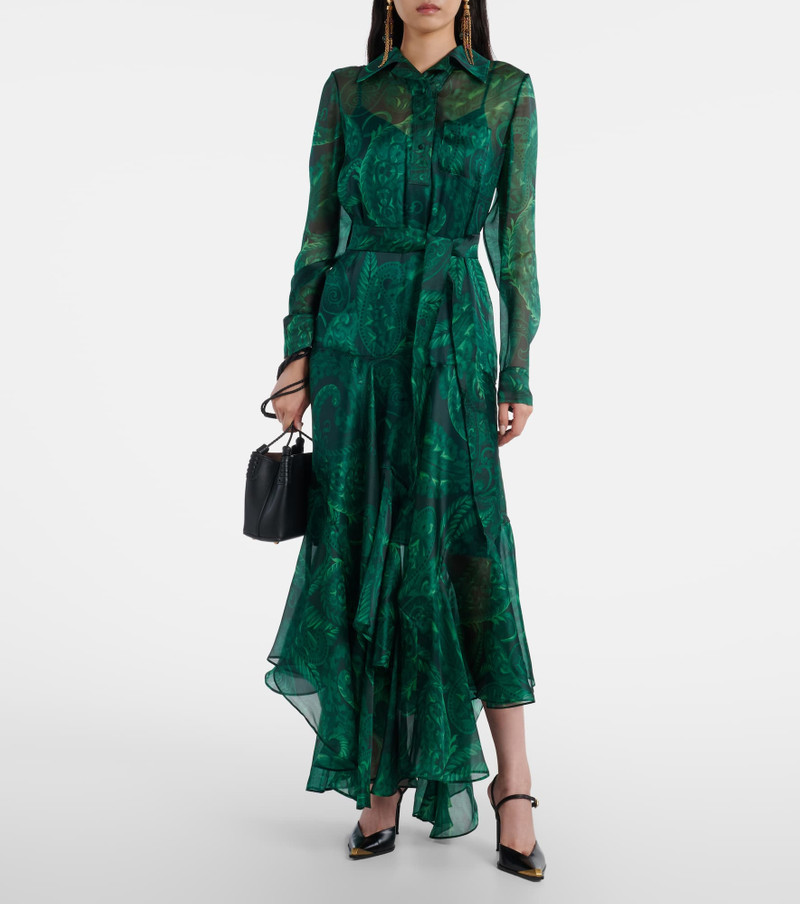 Etro Paisley ruffled silk cocktail dress outlook