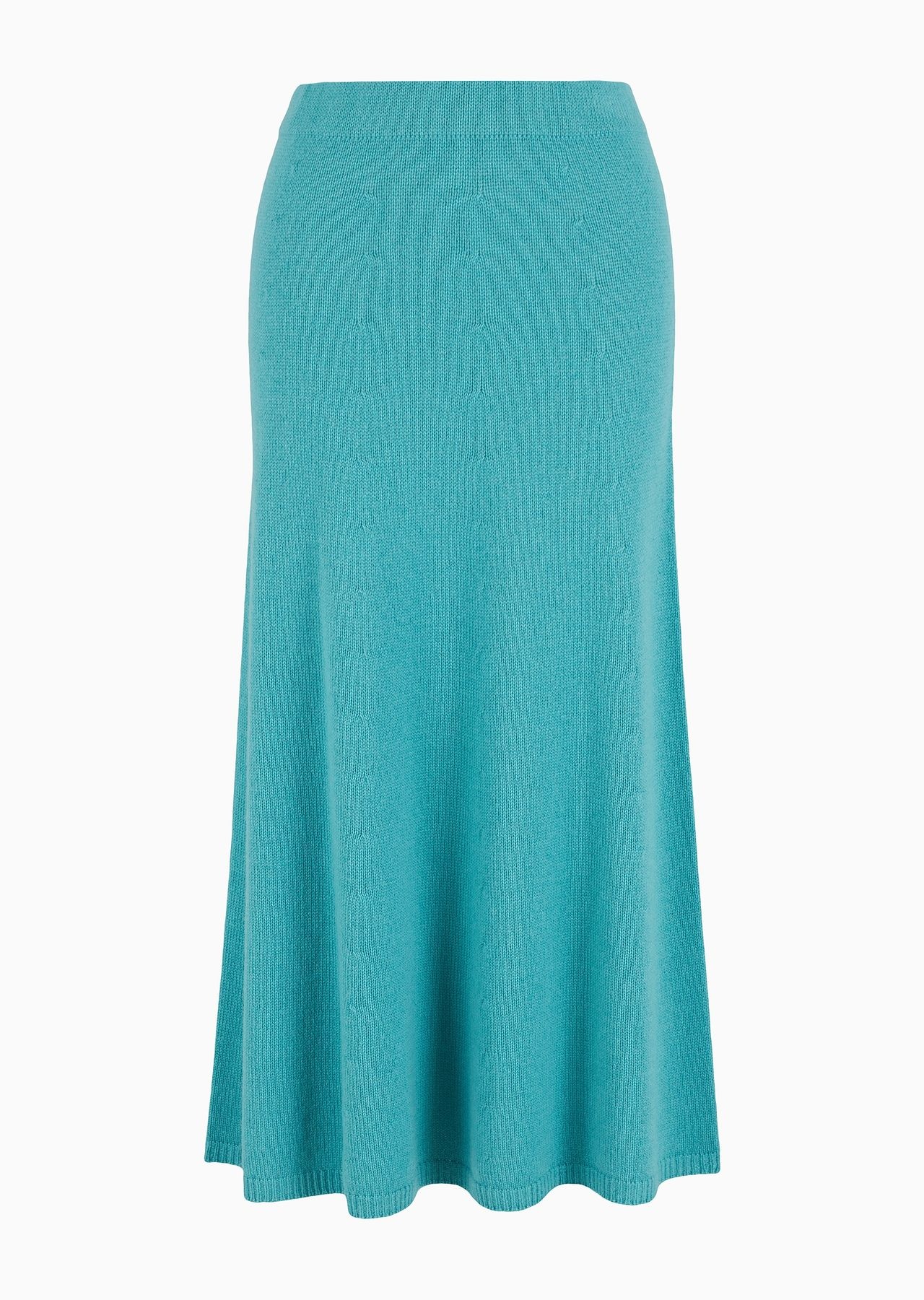 Seamless plain virgin wool midi skirt - 1