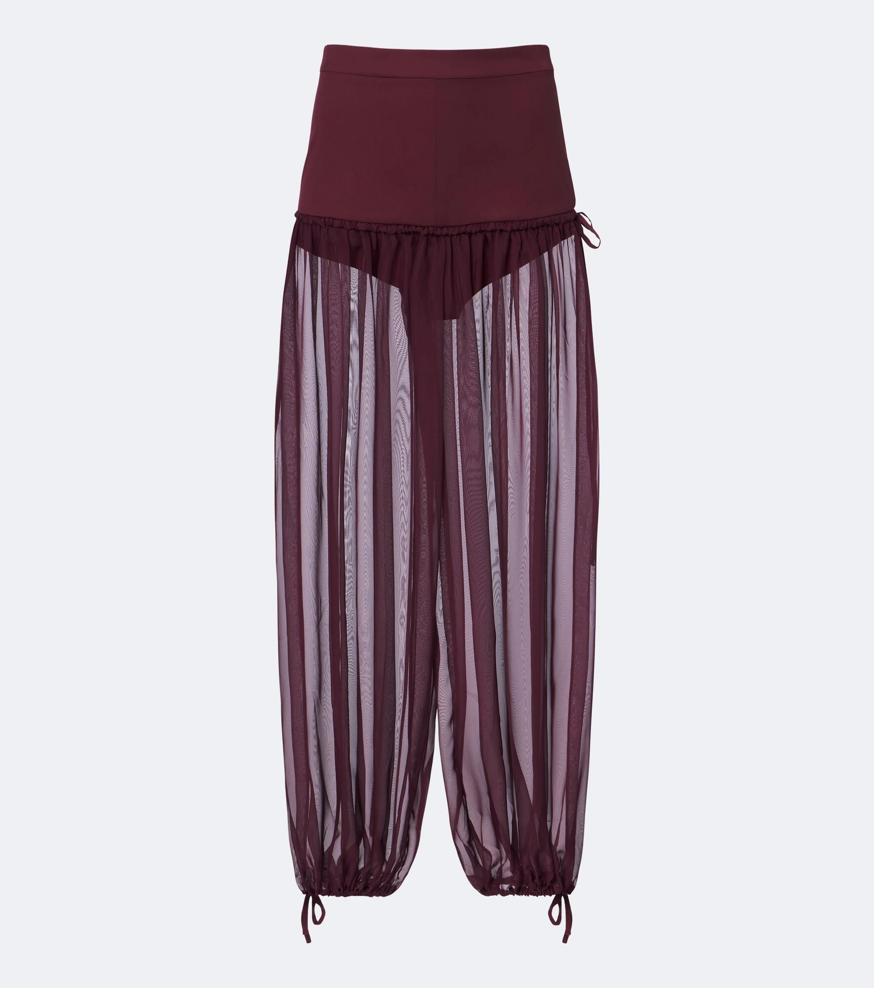Semi-sheer wide-leg pants - 1