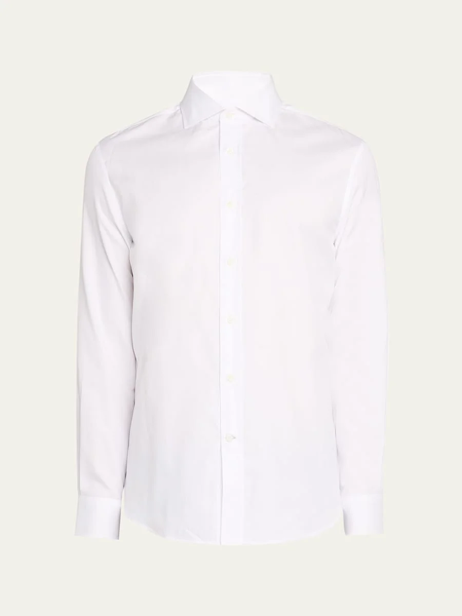 Men's Solid Cotton Classic Fit Button-Down Shirt - 1
