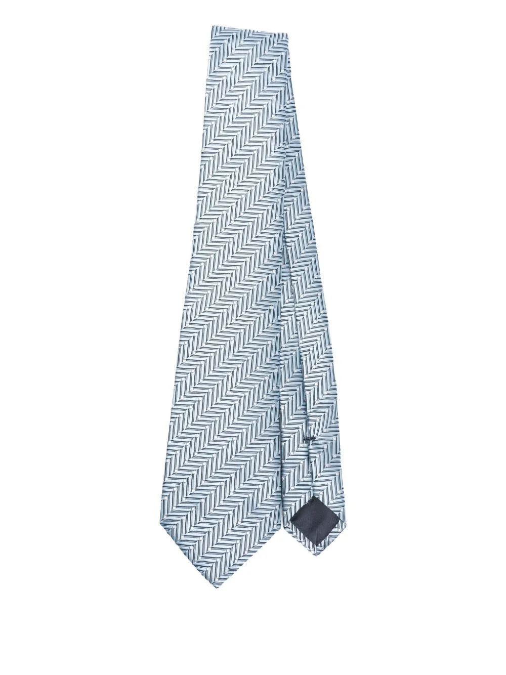 herringbone-pattern silk tie - 1