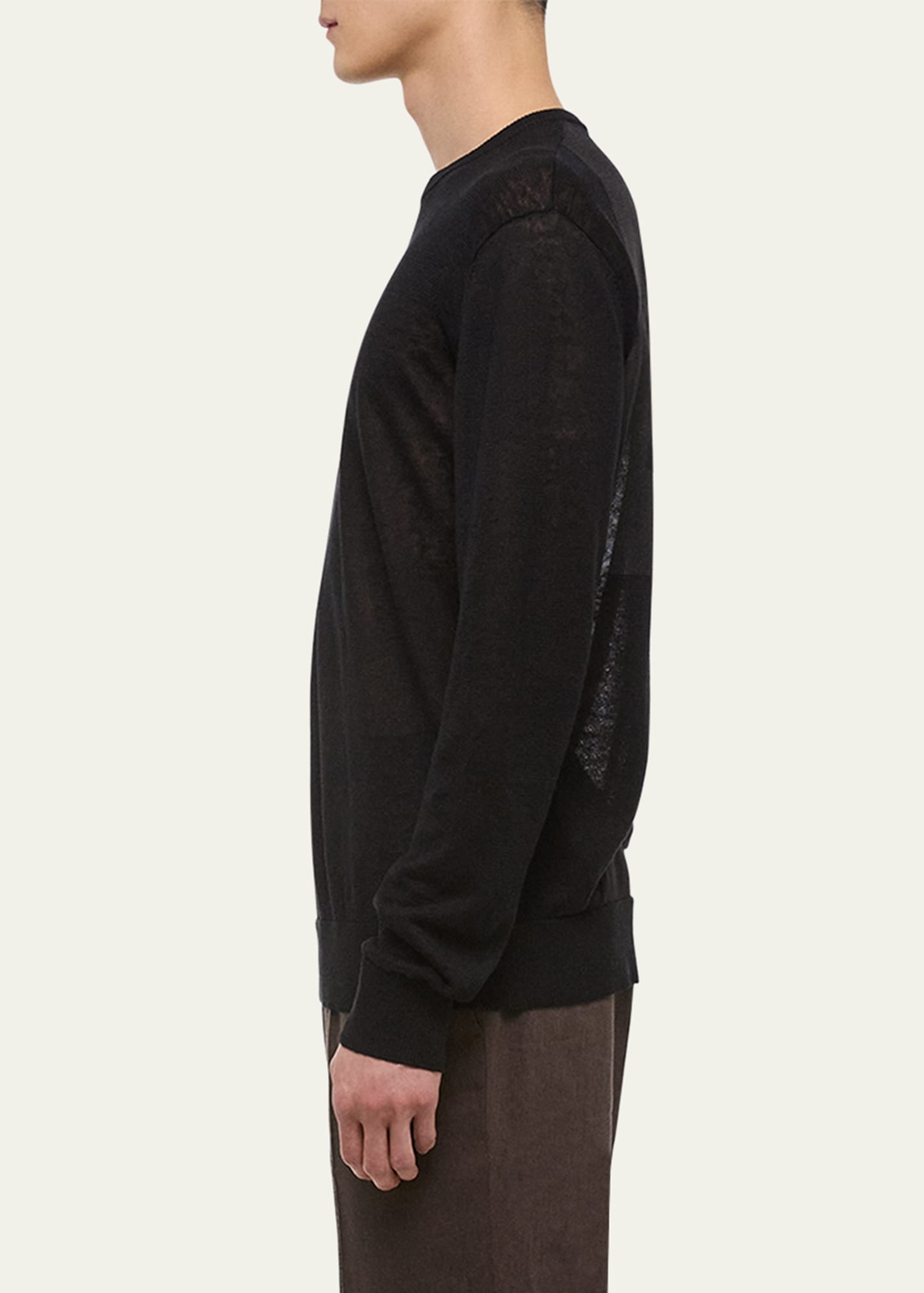 Men's Linen Logo Long-Sleeve Top - 4
