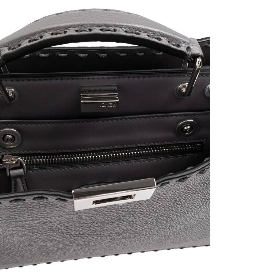 Fendi Iconic Twist Lock Leather Bag - 4