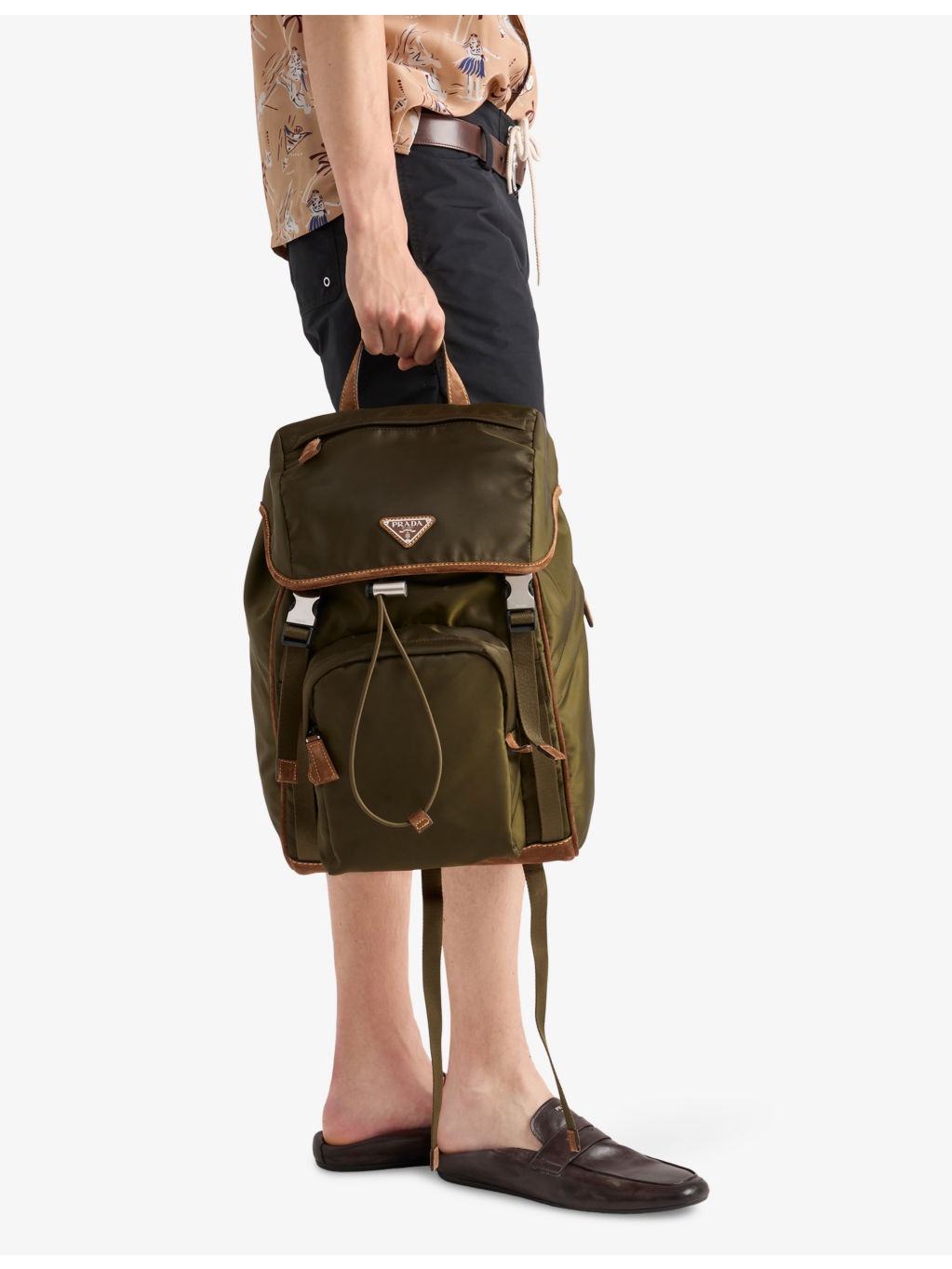 Re-Nylon Shell and Suede Backpack - 3