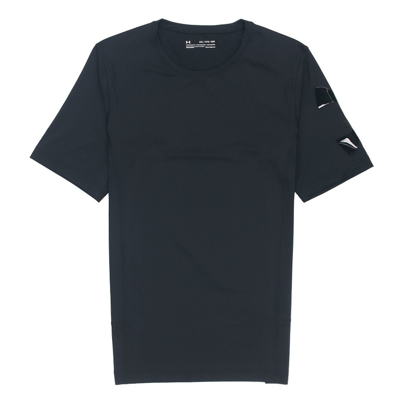 Men's Under Armour Casual Breathable Round Neck Tight Sports Short Sleeve Black 1351815-001 - 1
