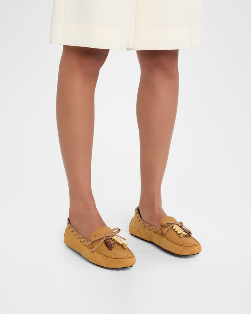 Tod's Gommino Whipstitch Suede Driver Loafers outlook