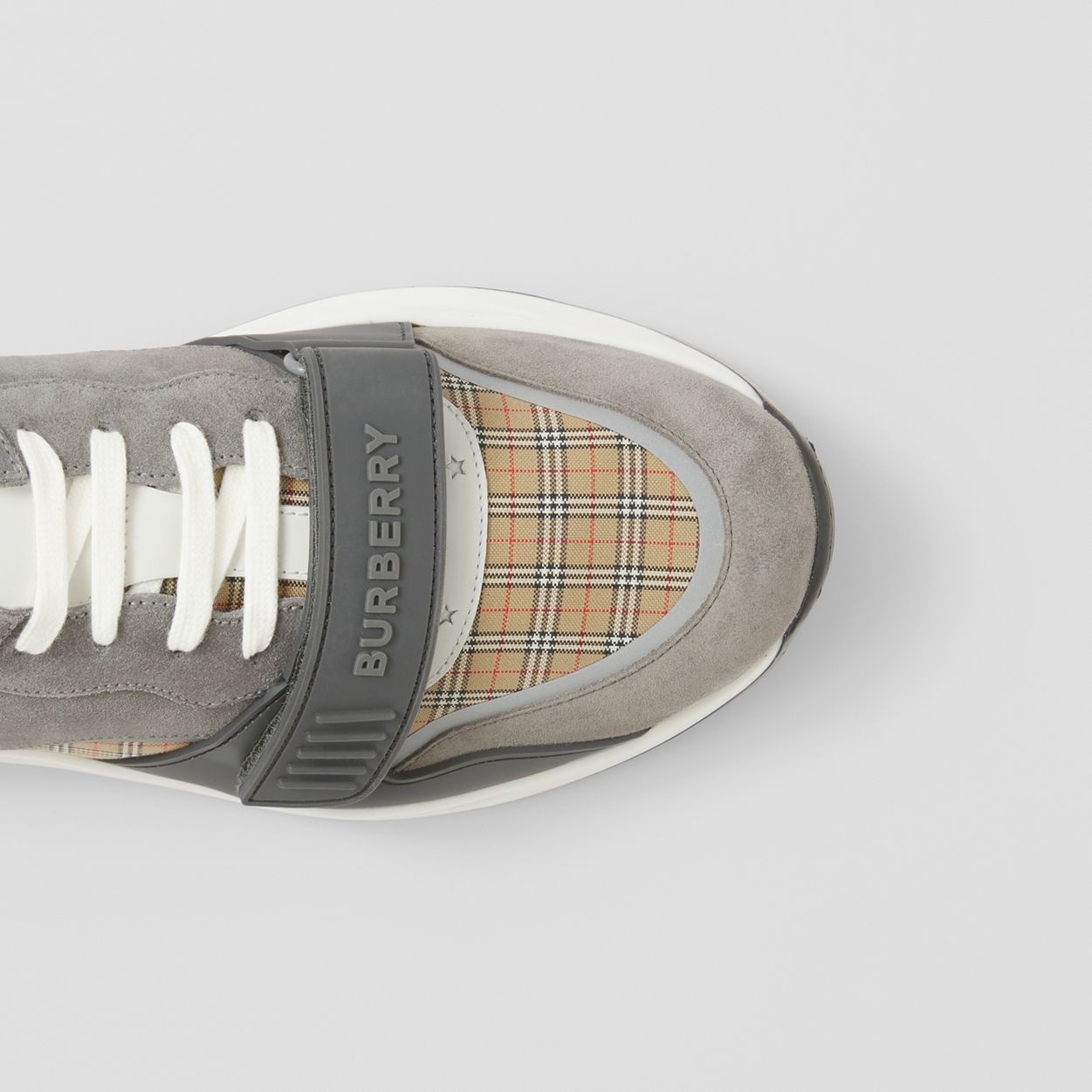 Check, Suede and Leather Sneakers - 2