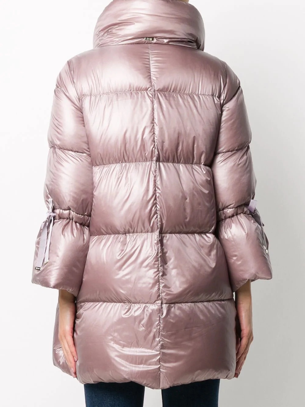 metallic A-line quilted coat - 4