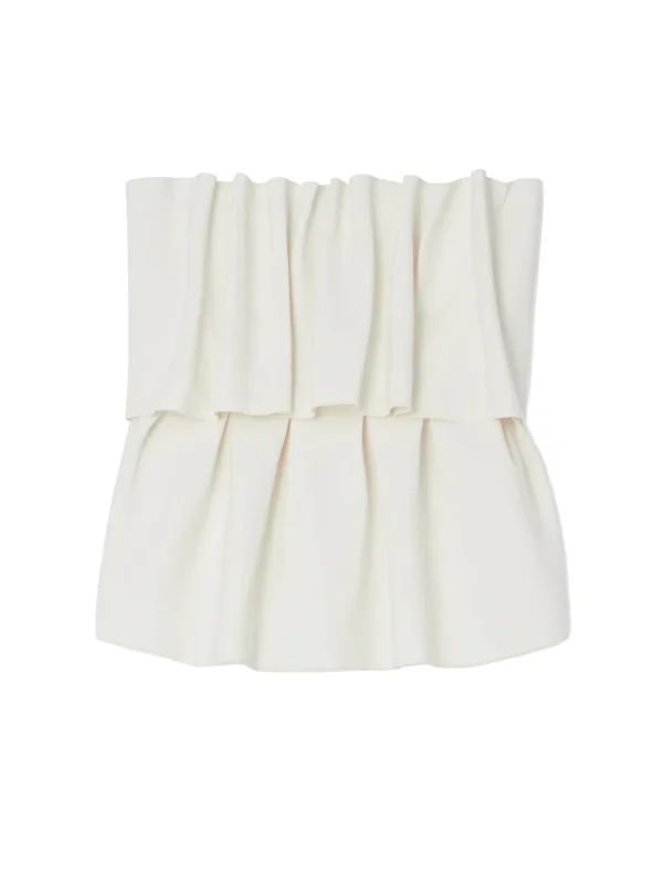 Sculpted Tube Top in White - 1