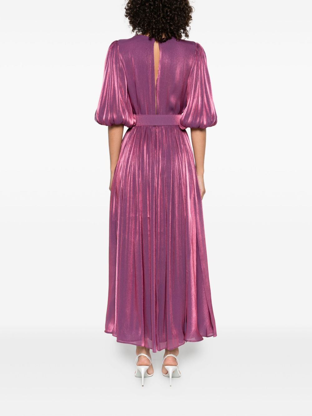 Mira pleated belted midi dress - 4