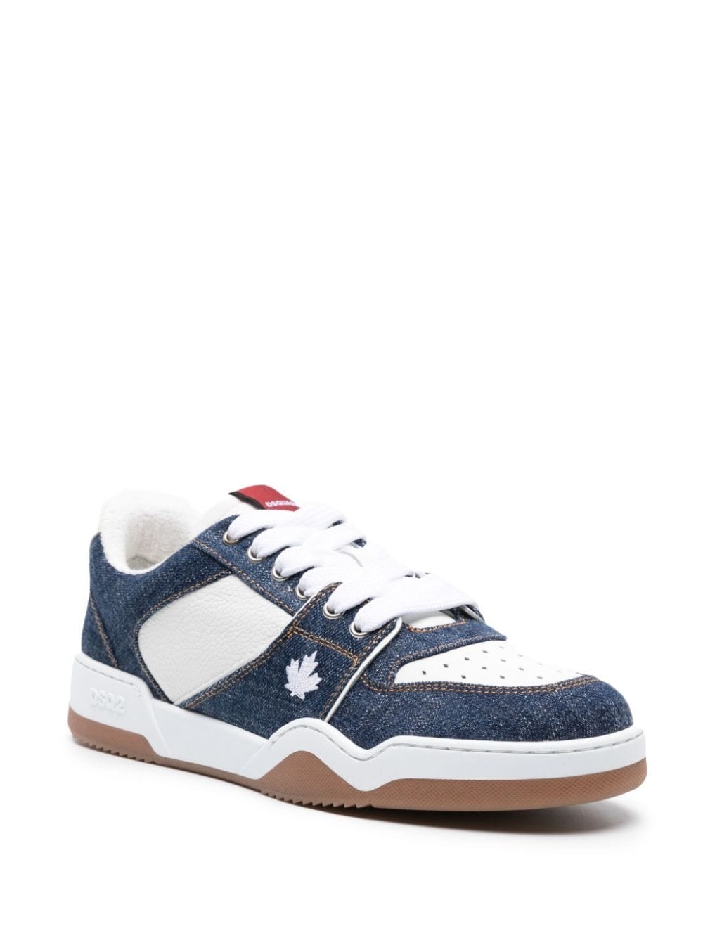 Spiker denim-panelled sneakers - 2