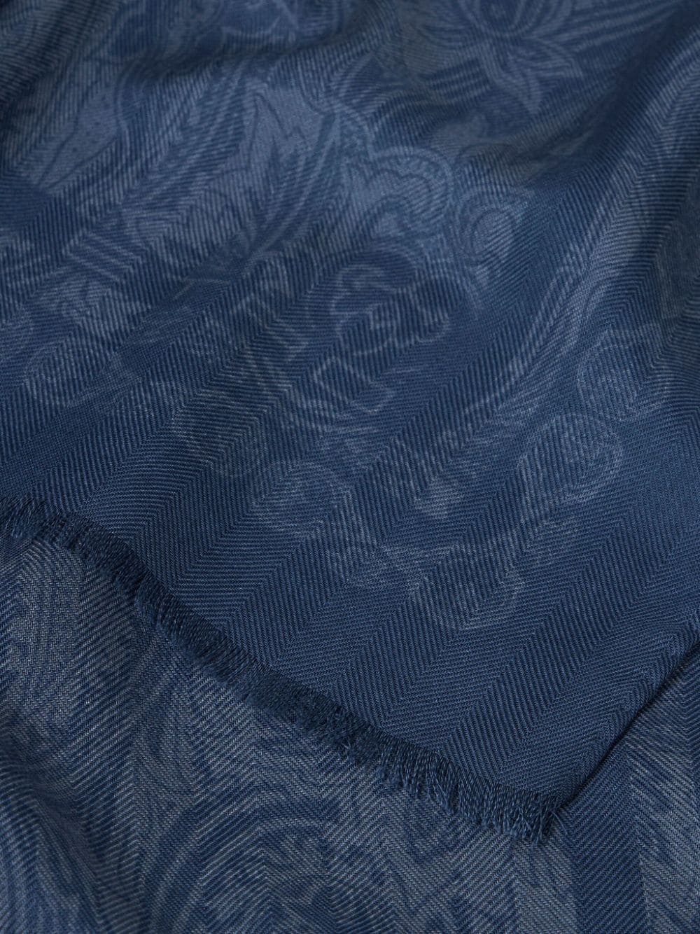 frayed paisley-print scarf - 3