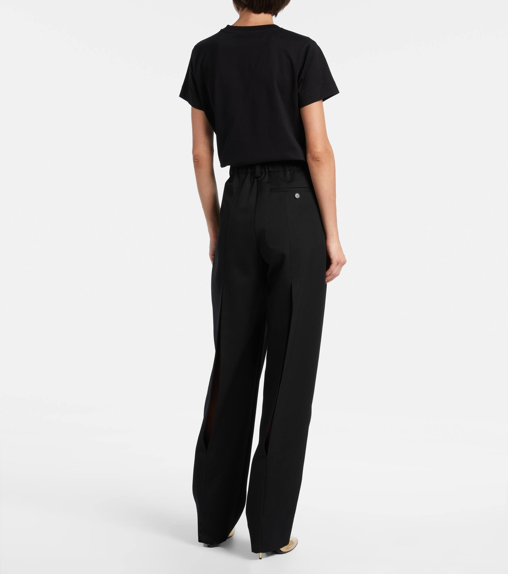Cutout wool wide-leg pants - 3