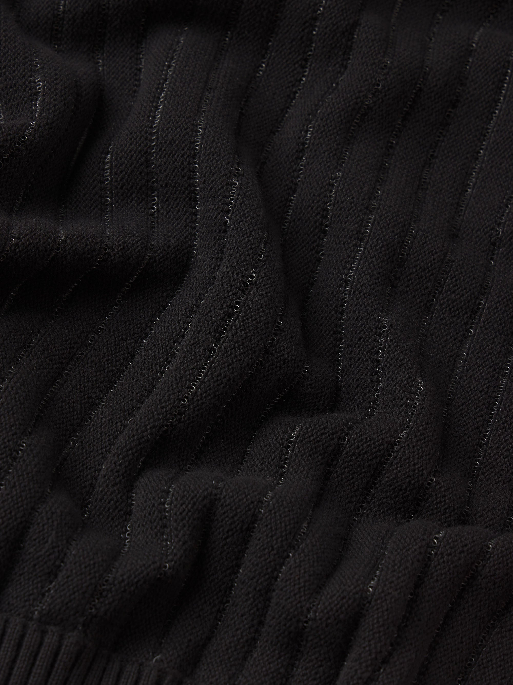 The Sheer Stripe Sweater in Black - 6