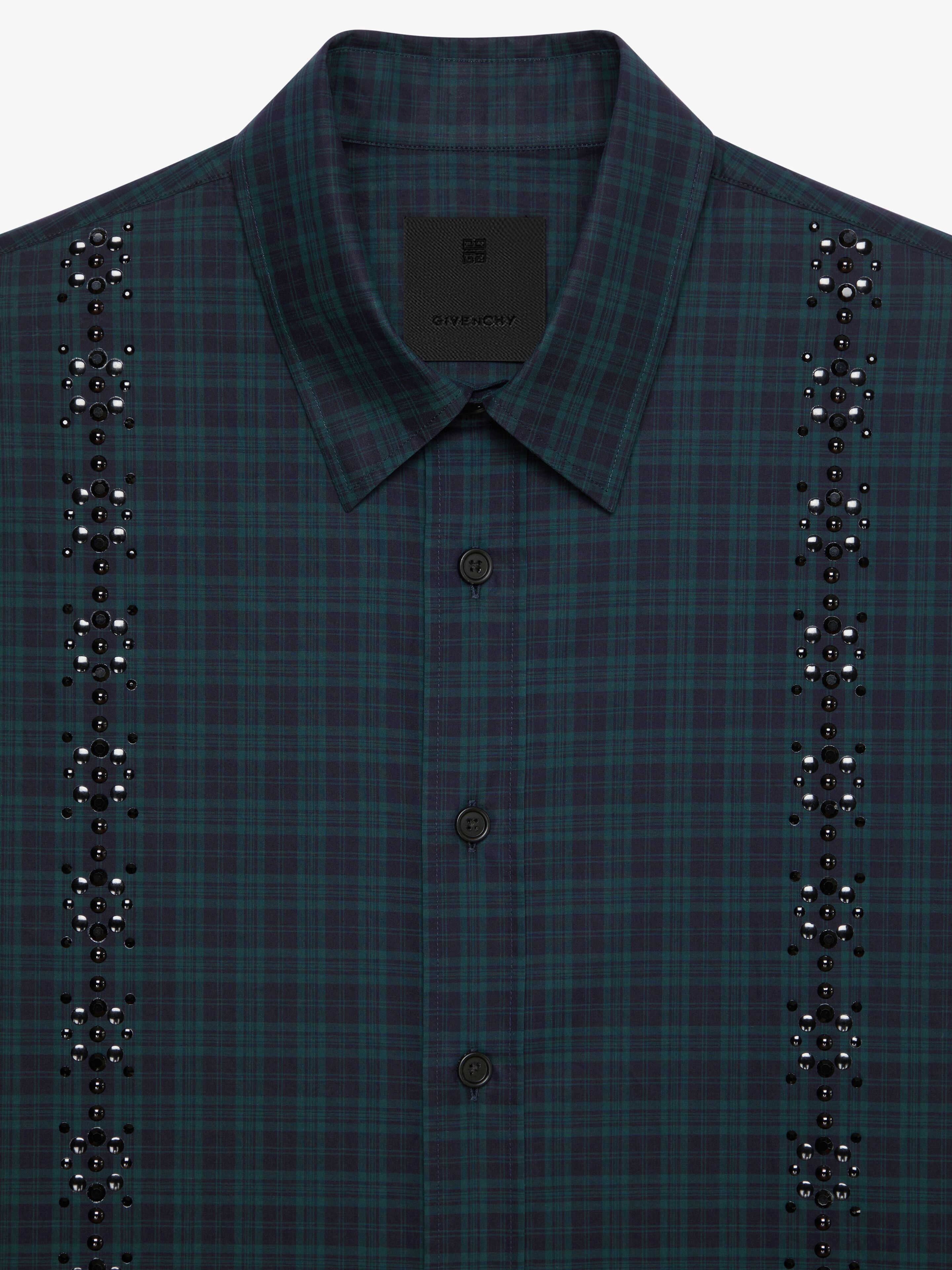 SHIRT IN CHECKED COTTON WITH CRYSTALS - 5