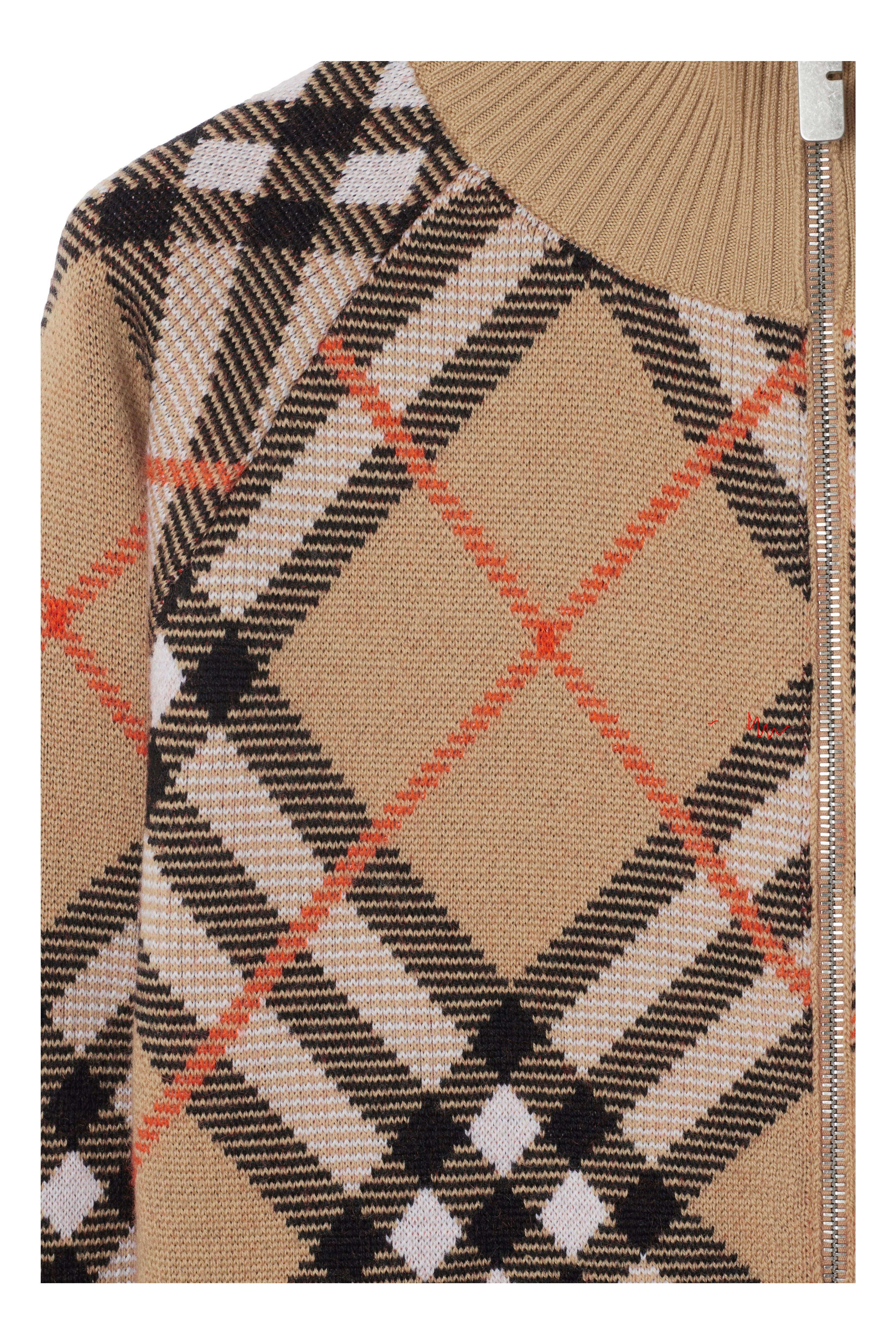 burberry Check Wool Mohair Blend Jacket in Sand at Nordstrom - 5