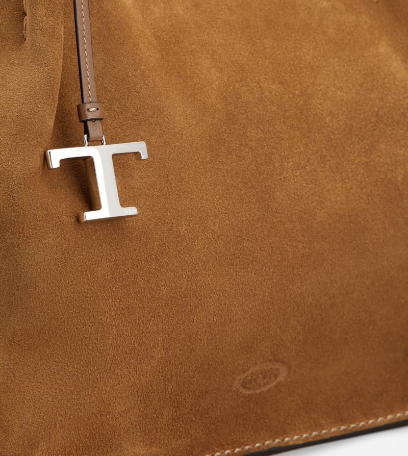 BUCKET BAG IN SUEDE MEDIUM - BROWN 5