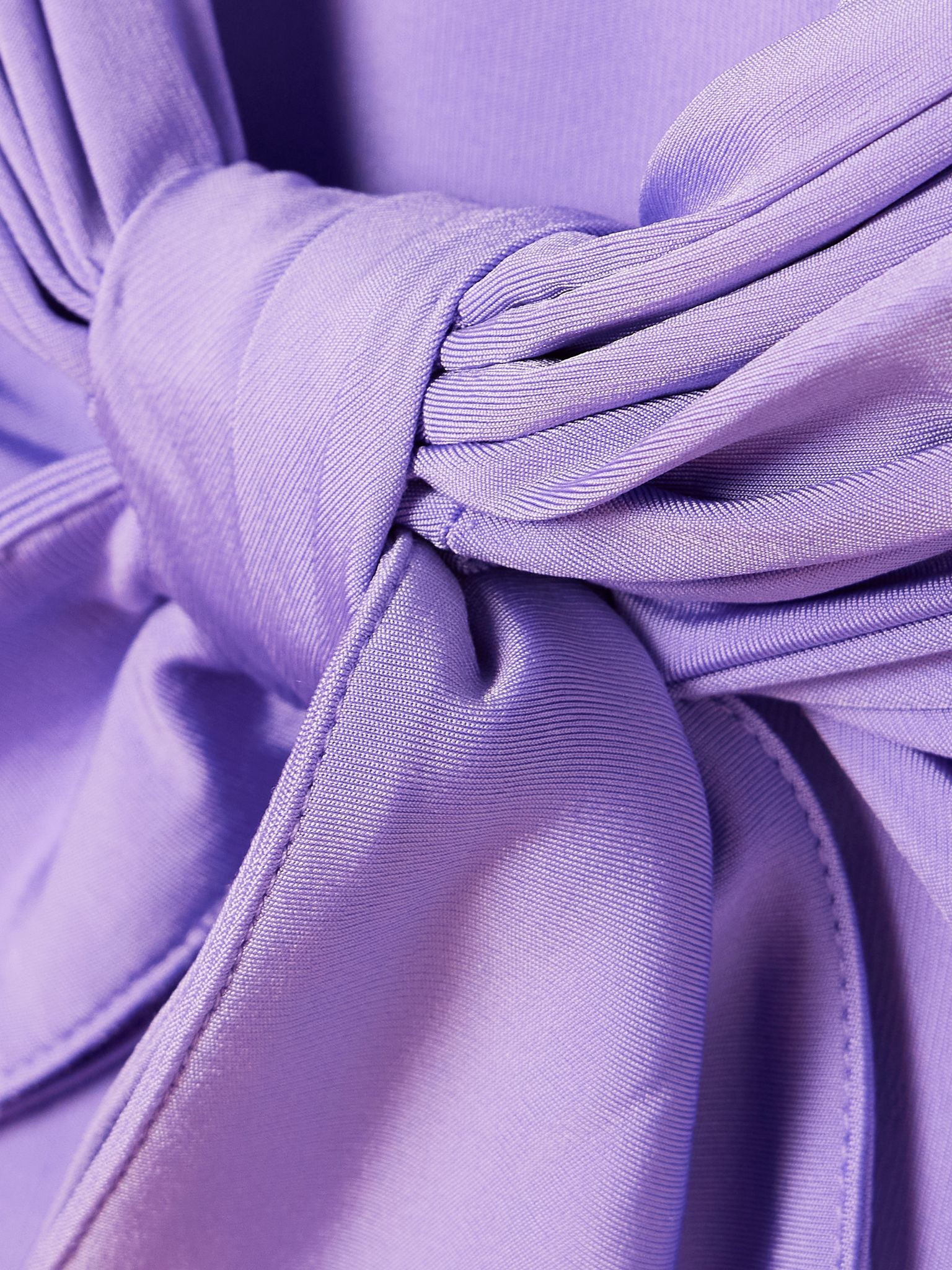 Knotted gathered stretch-jersey maxi skirt Purple - 5