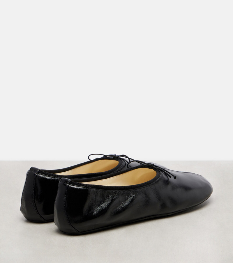 PHOEBE PHILO Gathered leather ballet flats outlook