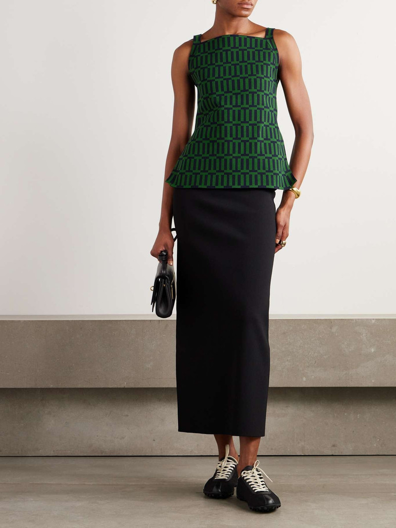 HIGH SPORT Asher cotton-blend jacquard tank Green outlook