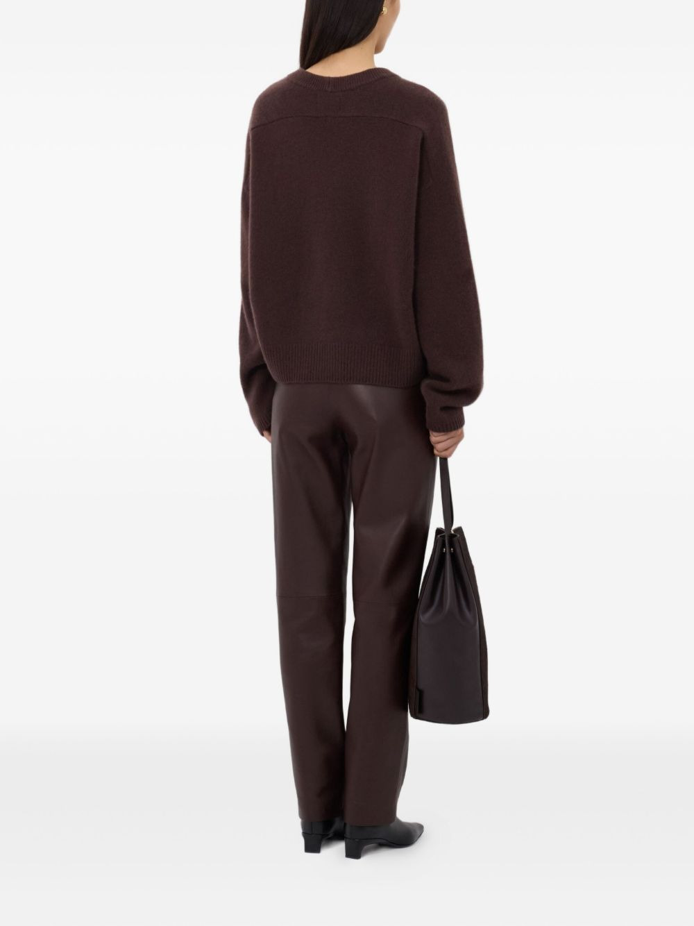metallic-ornament crew-neck sweater - 4