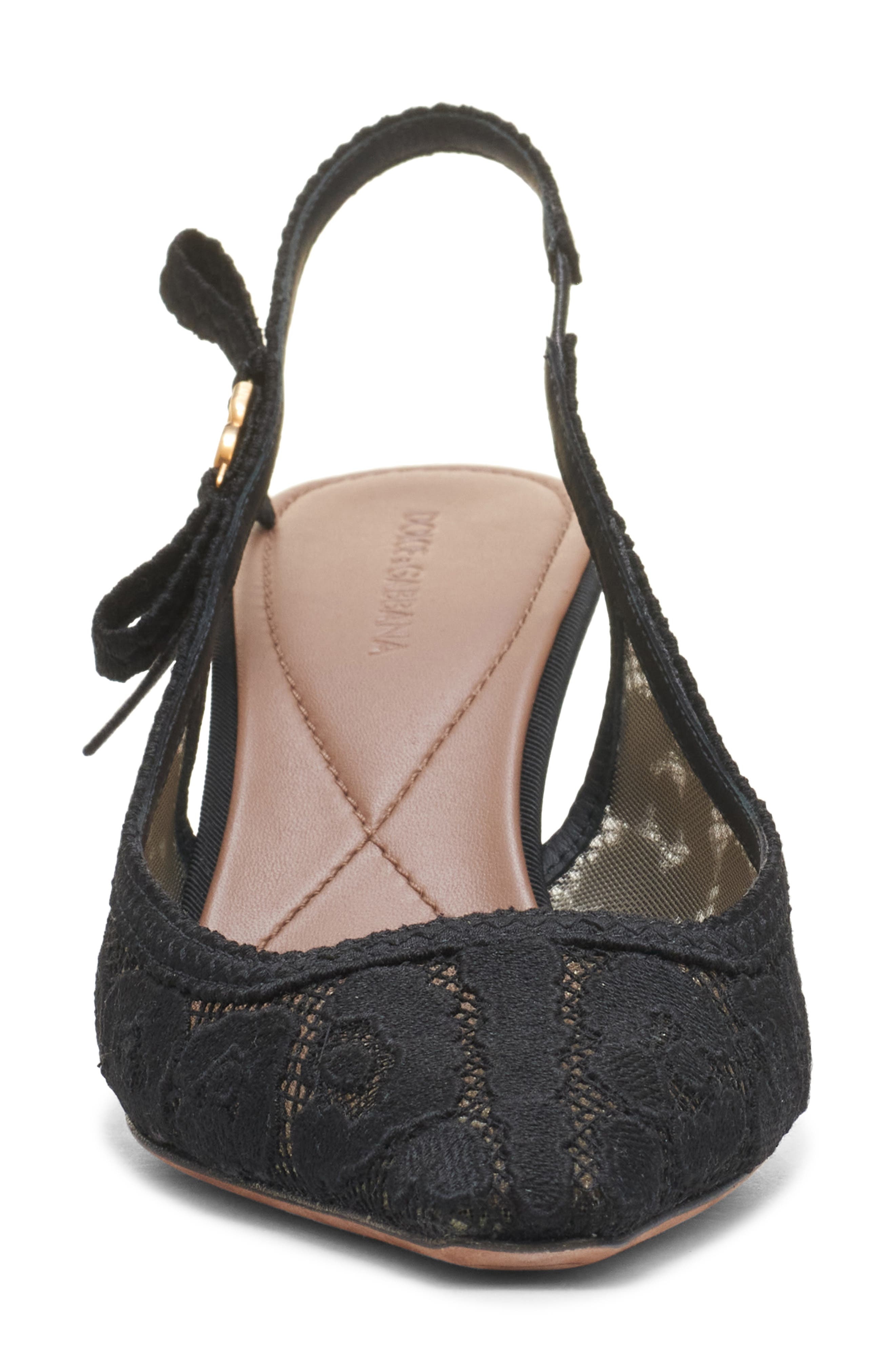 Dolce&Gabbana Lace Slingback Pump in Nero at Nordstrom - 4