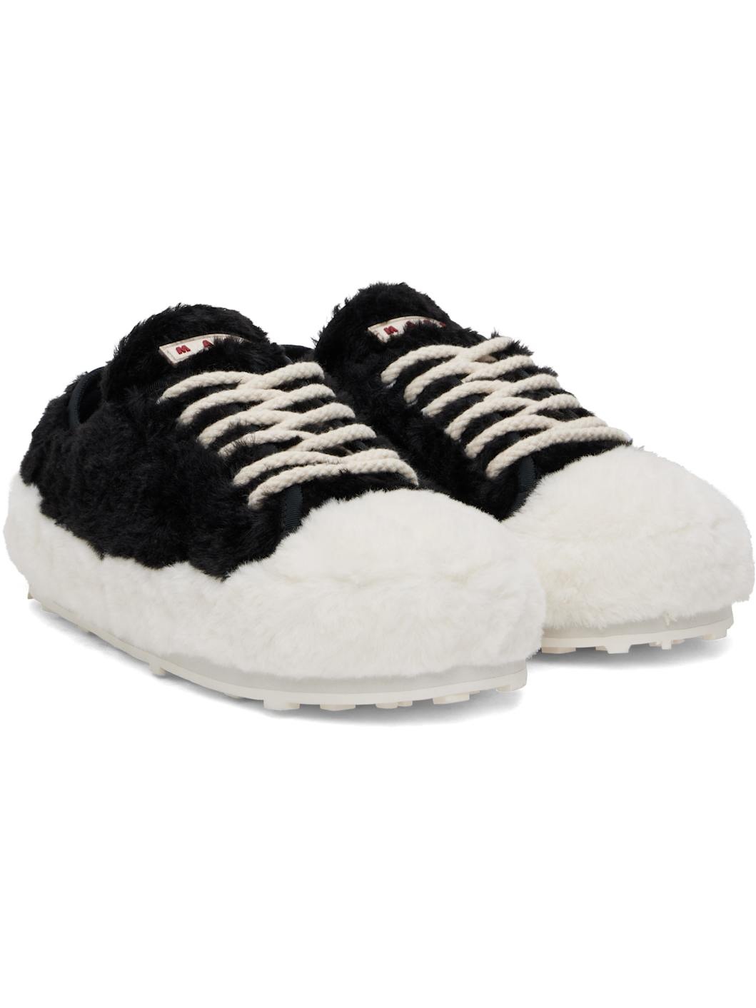 Black & White Teddy Tennis Sneakers - 4