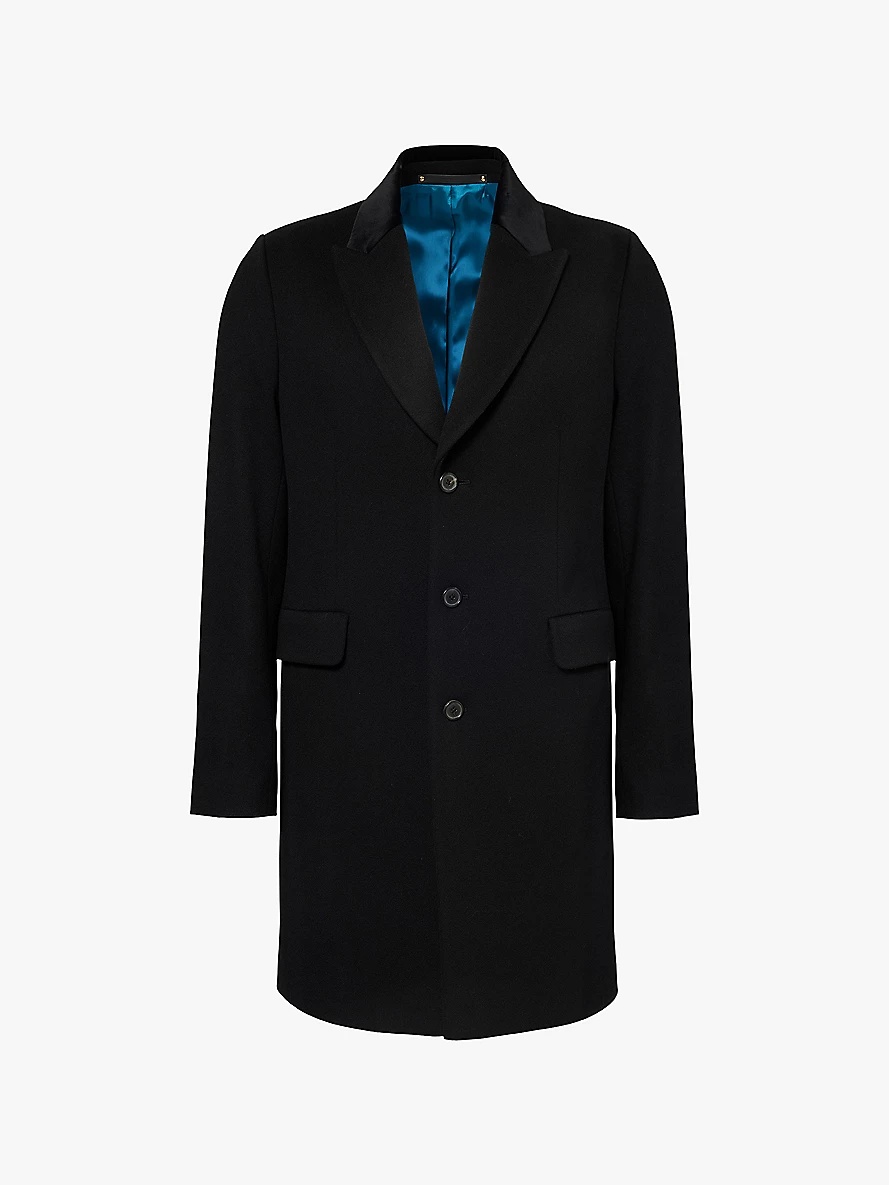 Tuxedo tailored-fir wool and cashmere-blend coat - 1