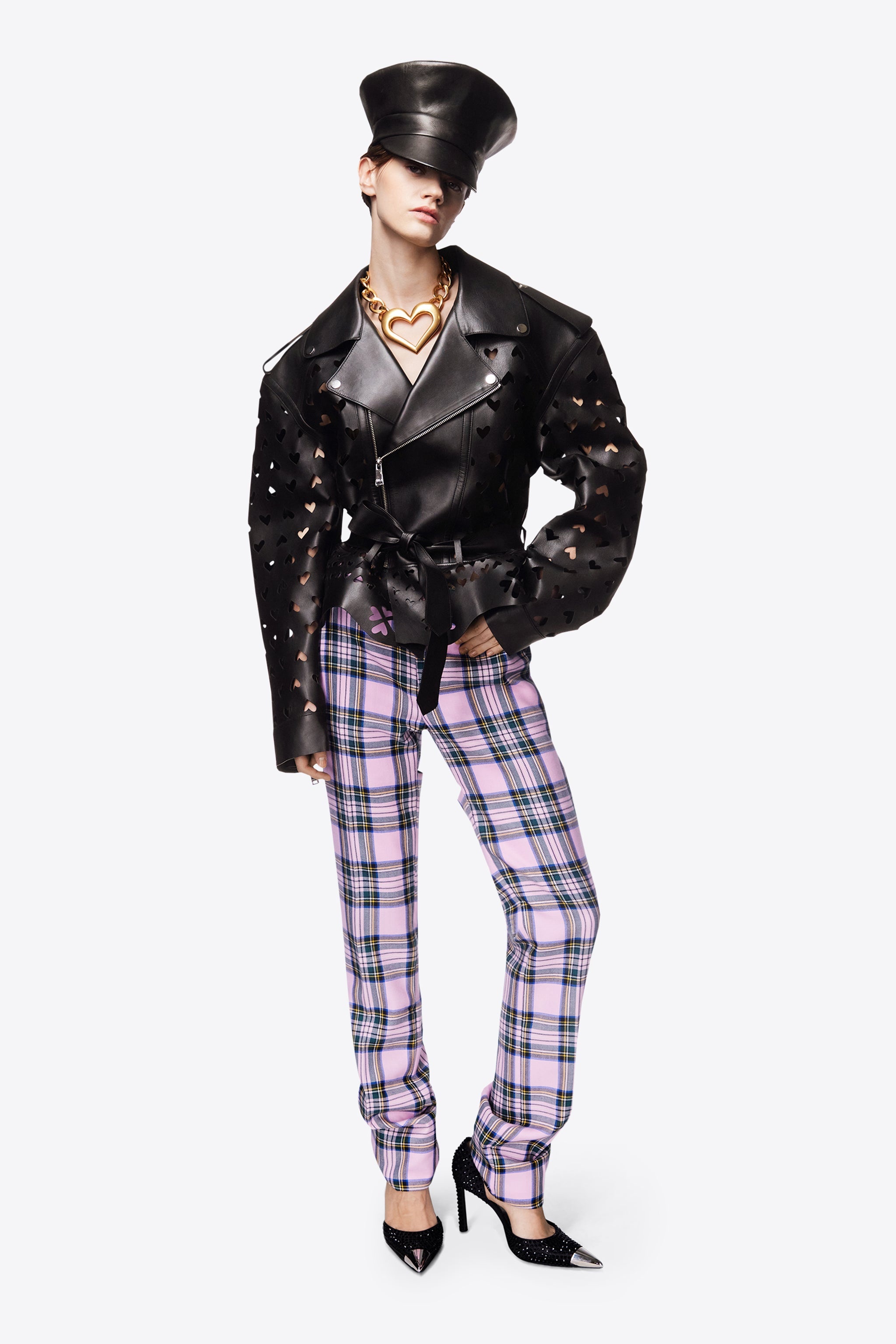 BACK SLIT CHECKED TROUSER - 4