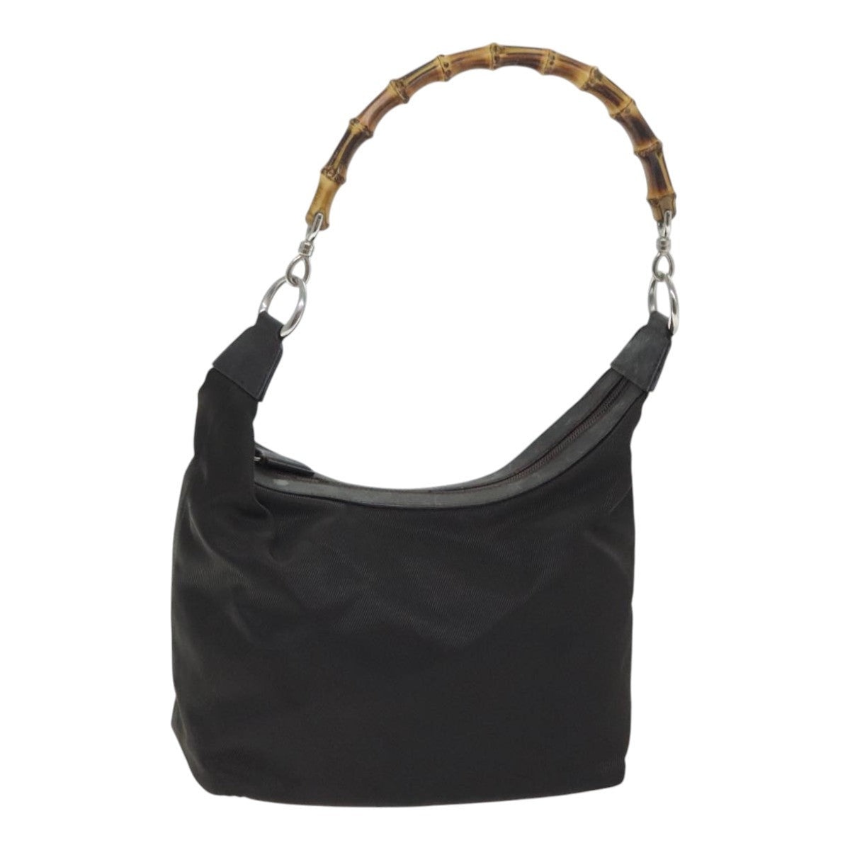 GUCCI Bamboo Hand Bag Nylon Leather Brown Silver 000 1956 000 1956 - 13