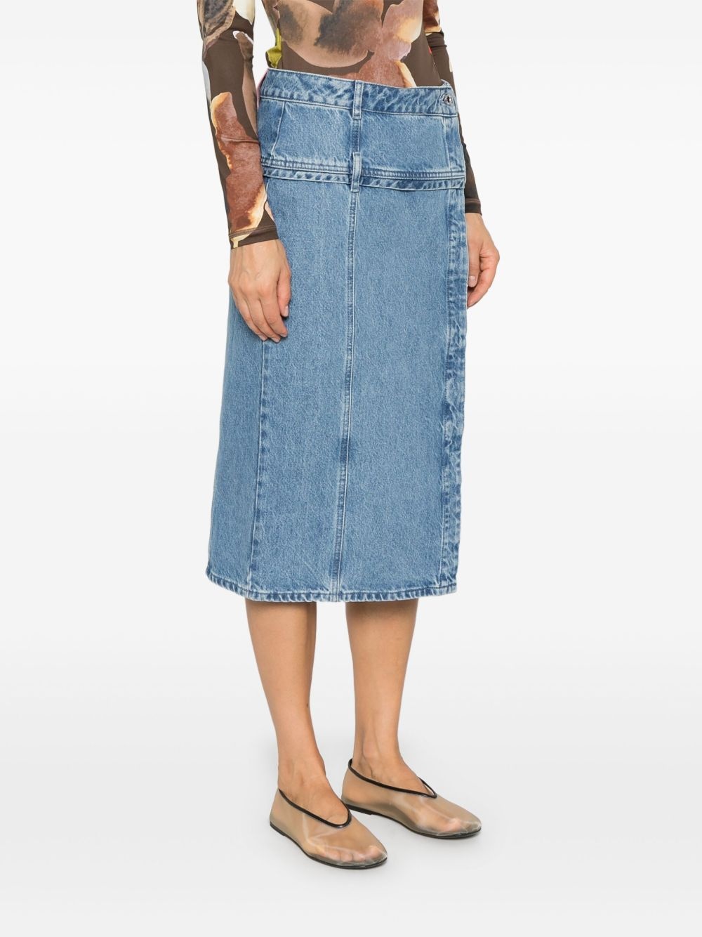 denim midi skirt - 3