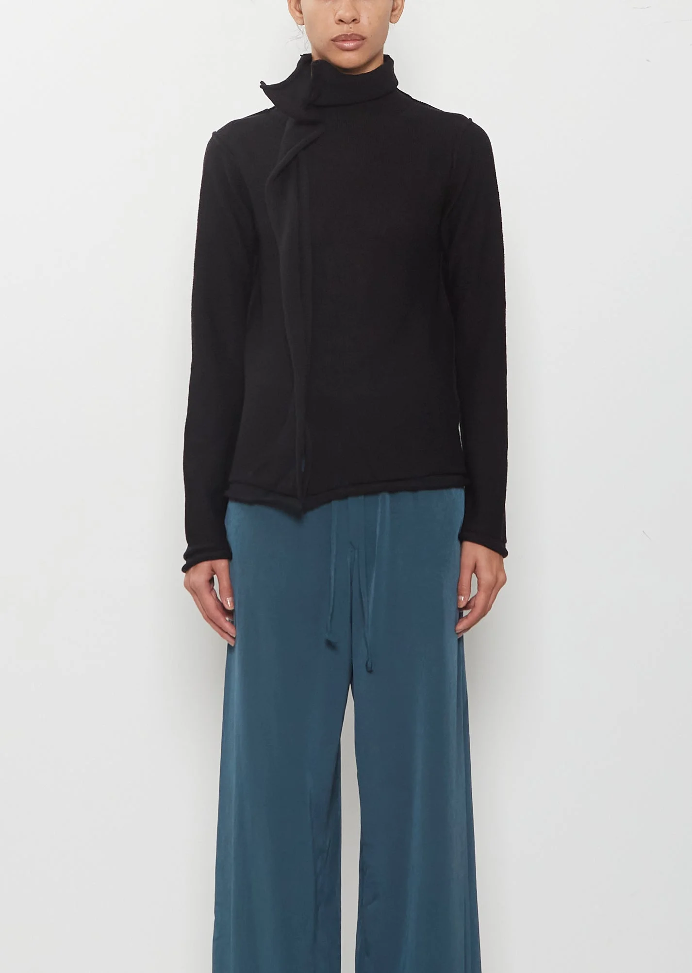 Drape High Neck Wool Sweater - 1